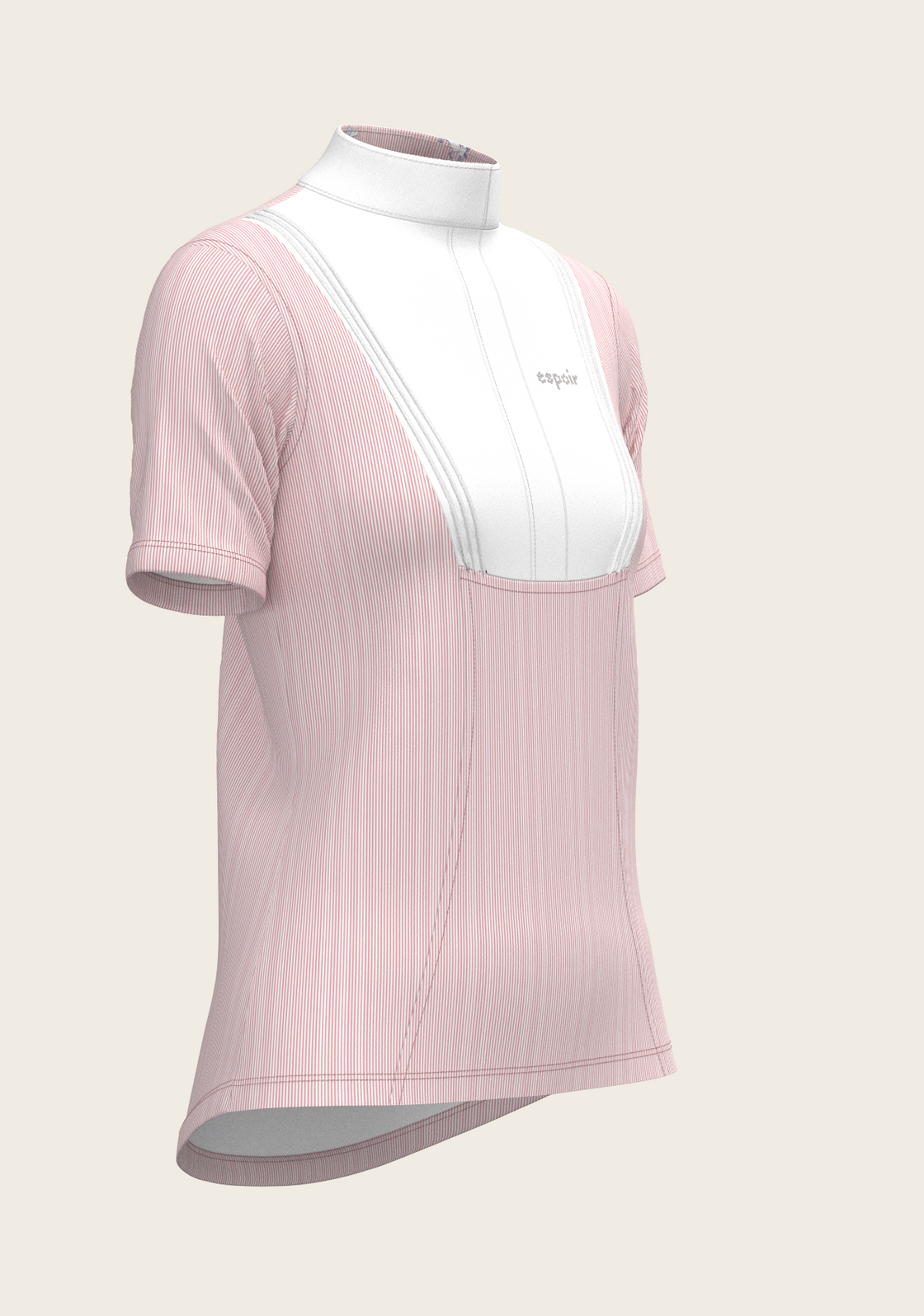 Stripes in Rose Short Pleated Short Sleeve Show Shirt
