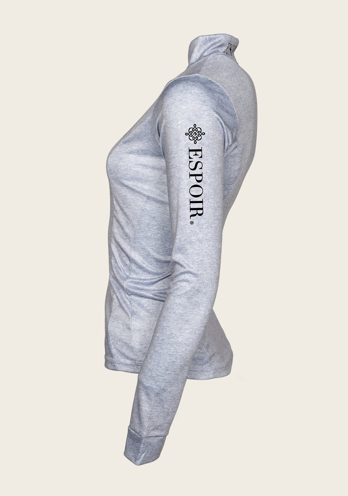 Espoir Lumiere Eternal Collection Melange Grey Quarter Zip Sun Shirt