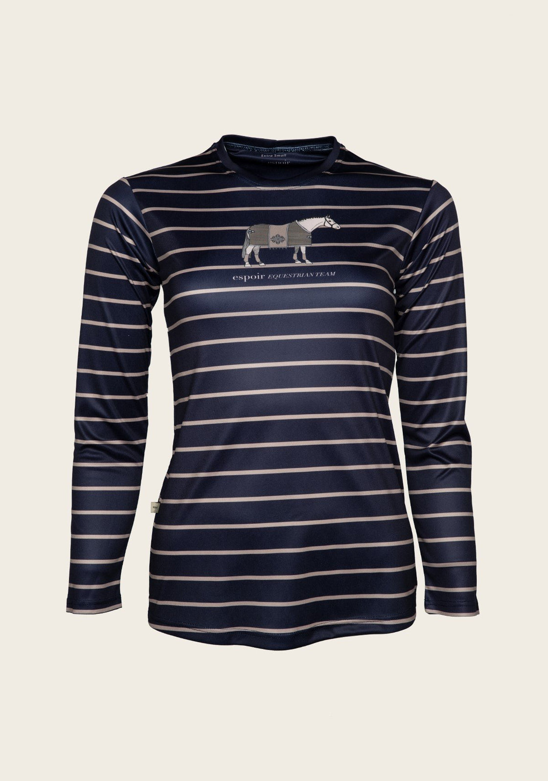 Espoir Lumiere Beige & Navy Stripe T-Shirt