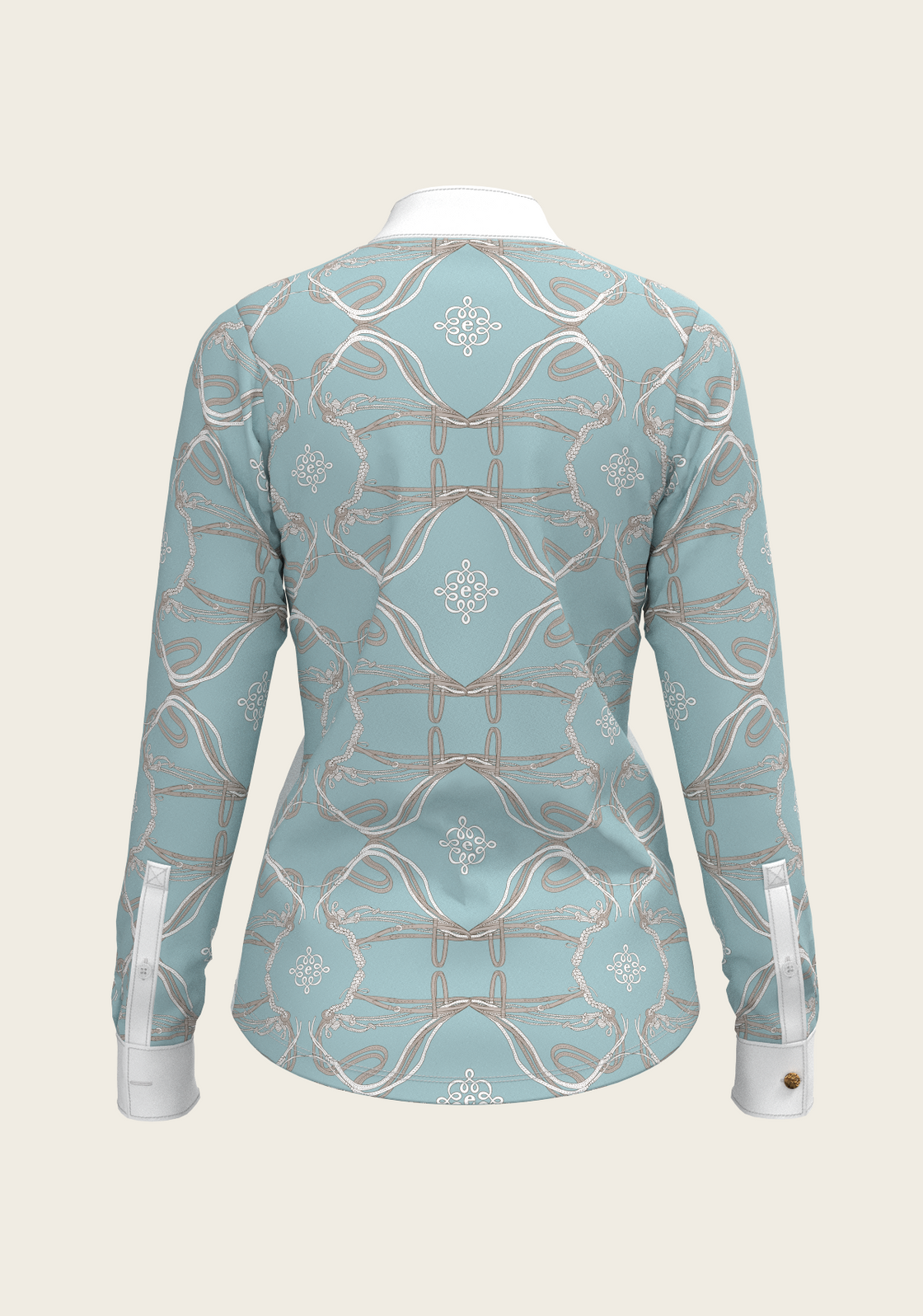 Roped Bridles on Sky Blue Long Sleeve Show Shirt