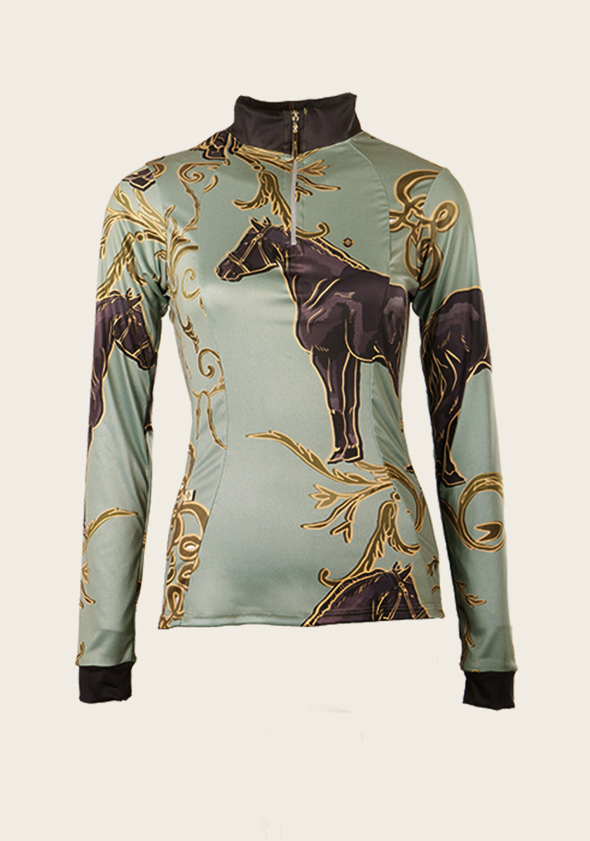Grandé Horse Quarter Zip Sun Shirt Espoir Equestrian