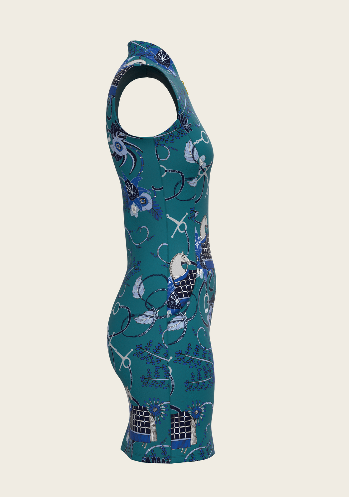 Botanical Blue on Harbor Blue Golf Dress