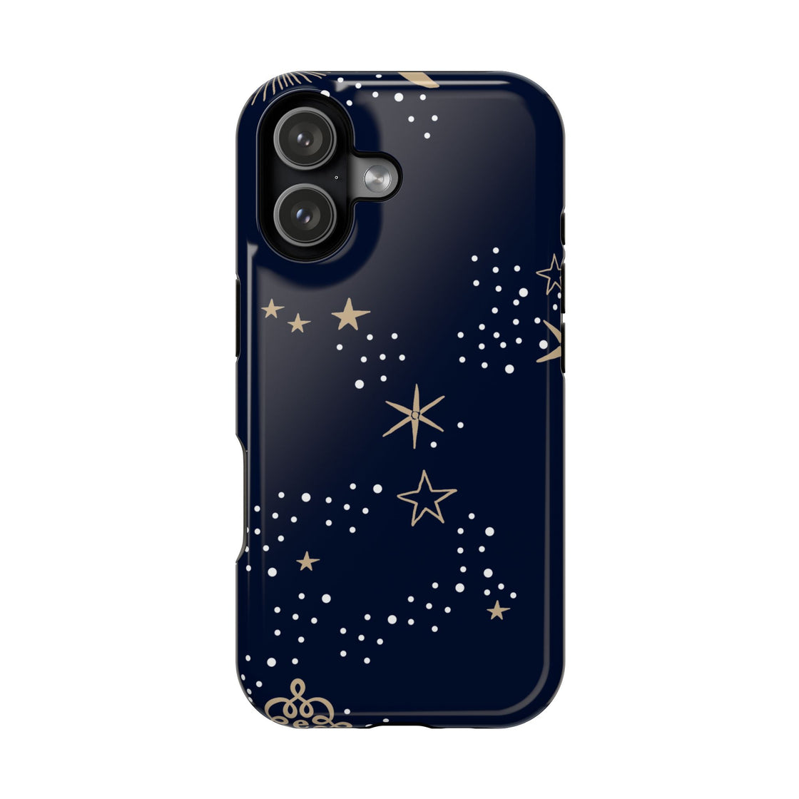 Moon and Stars by Espoir Impact-Resistant Phone Case — Navy Constellation Design