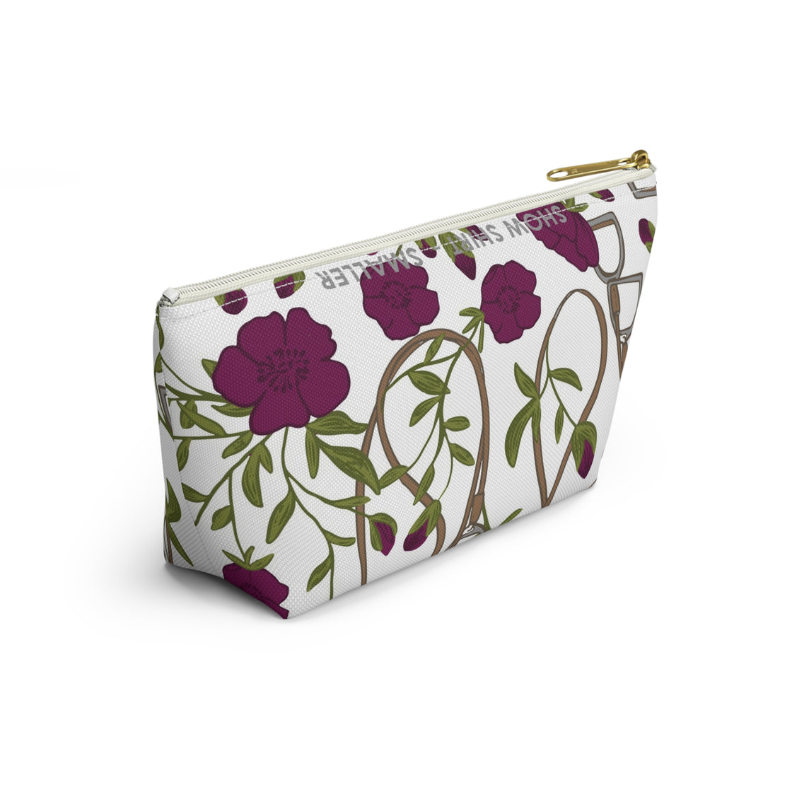 Berry Floral Stirrups Accessory Pouch — Rose Garden Makeup Bag