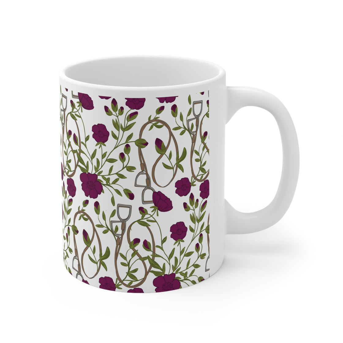 Espoir Ceramic Mug 11oz in Mulberry Stirrups