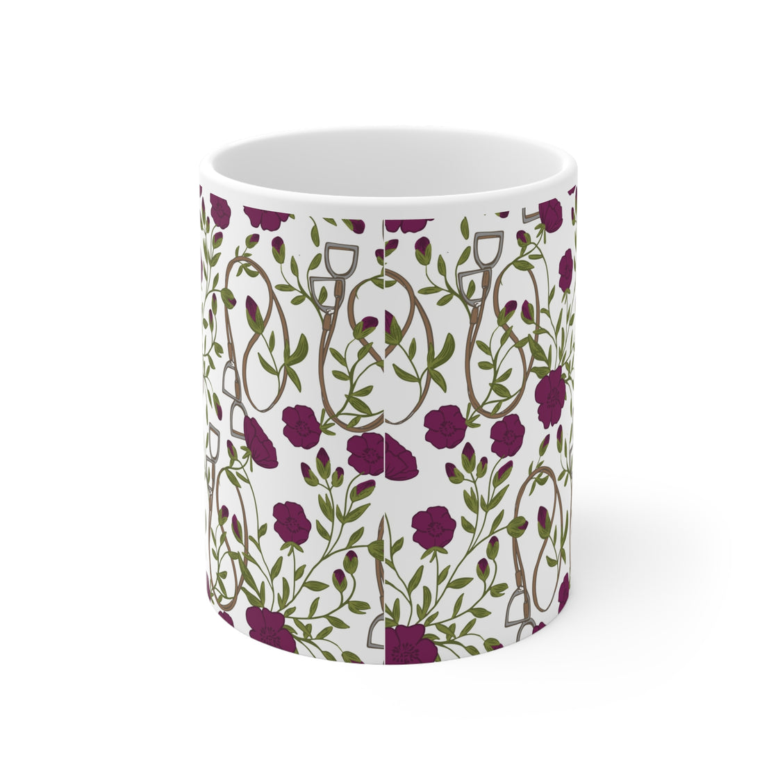 Espoir Ceramic Mug 11oz in Mulberry Stirrups