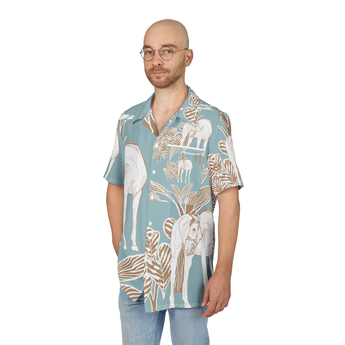 Espoir Equestrian Unisex Hawaiian Button-Down Shirt (AOP)