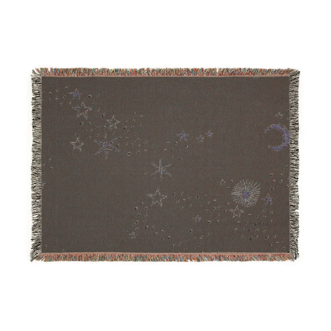 Moon and Stars Elegant Woven Blanket - Luxurious Cozy Throw for Home Decor