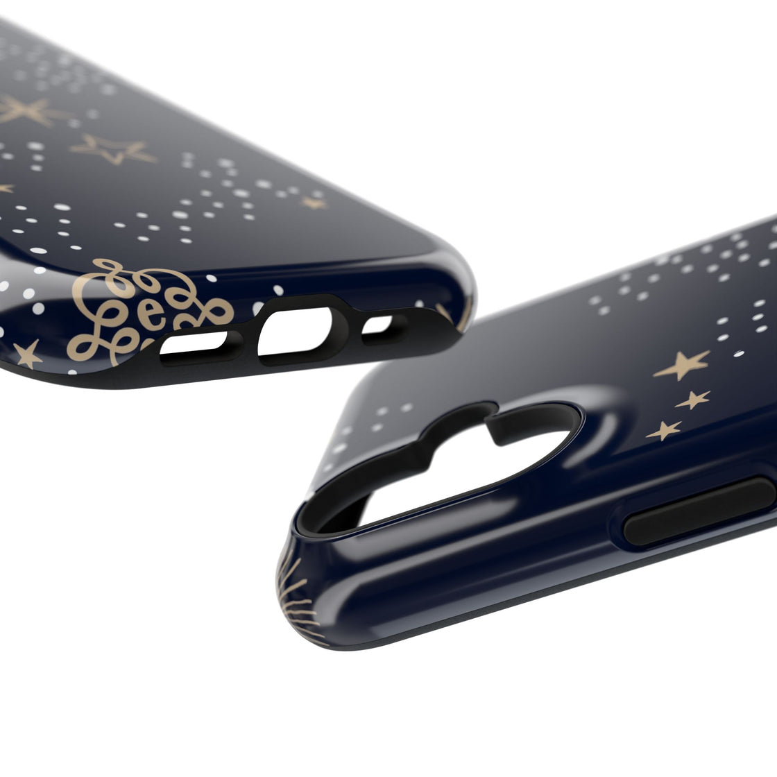 Moon and Stars by Espoir Impact-Resistant Phone Case — Navy Constellation Design