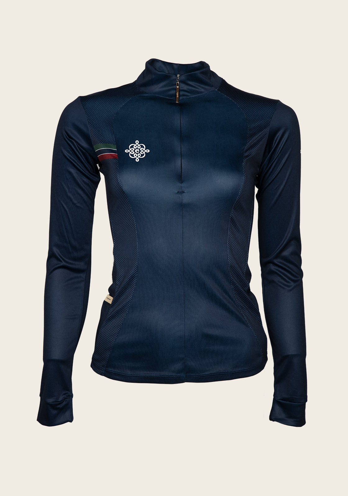 Espoir Lumiere Eternal Collection Navy Quarter Zip Sun Shirt Short Sleeve