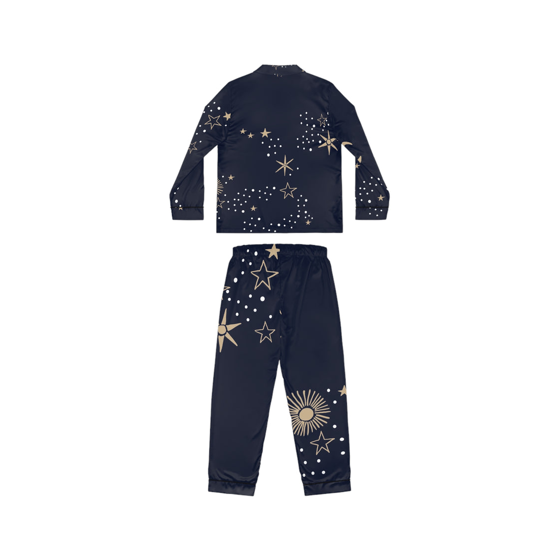 Satin Pajamas in Moon and Stars