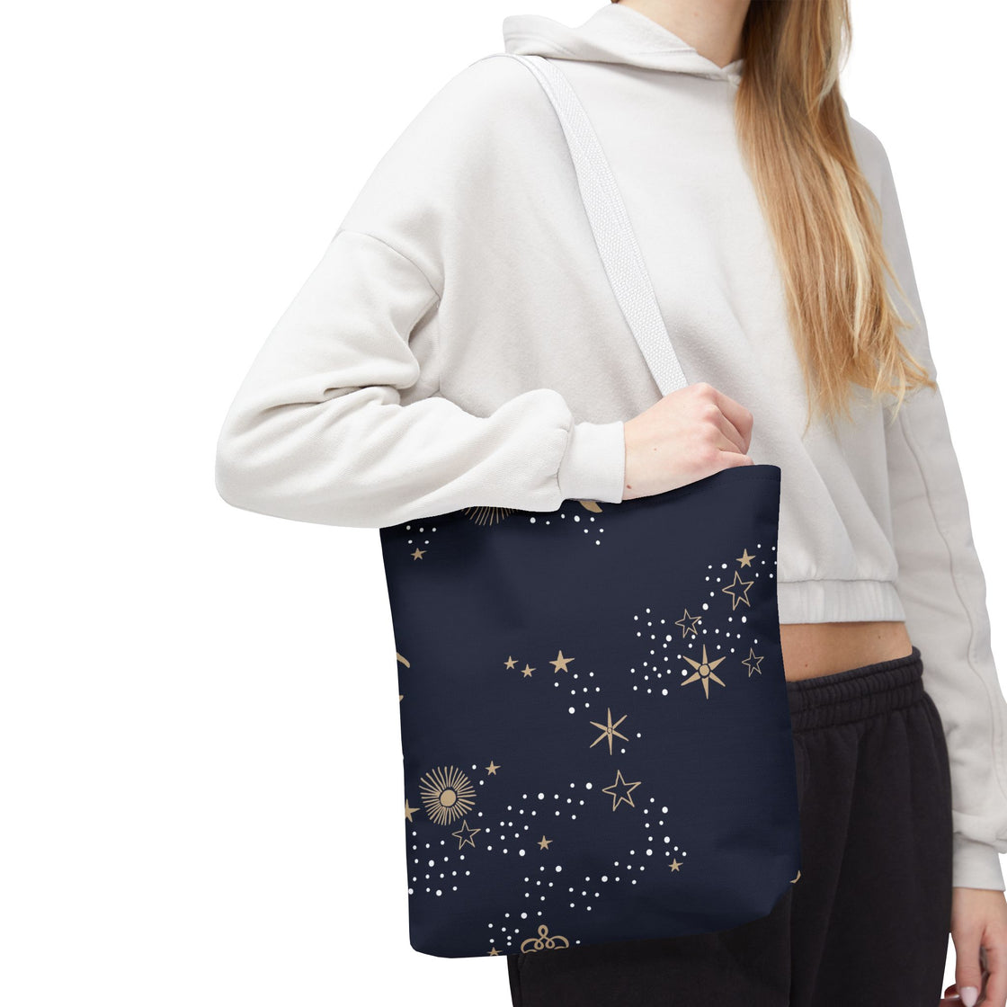 Moon and Stars Horse Tote Bag | Stylish Shopping Bag, Beach Carryall, Gift for Horse Lovers, Floral Print Purse, Everyday Use