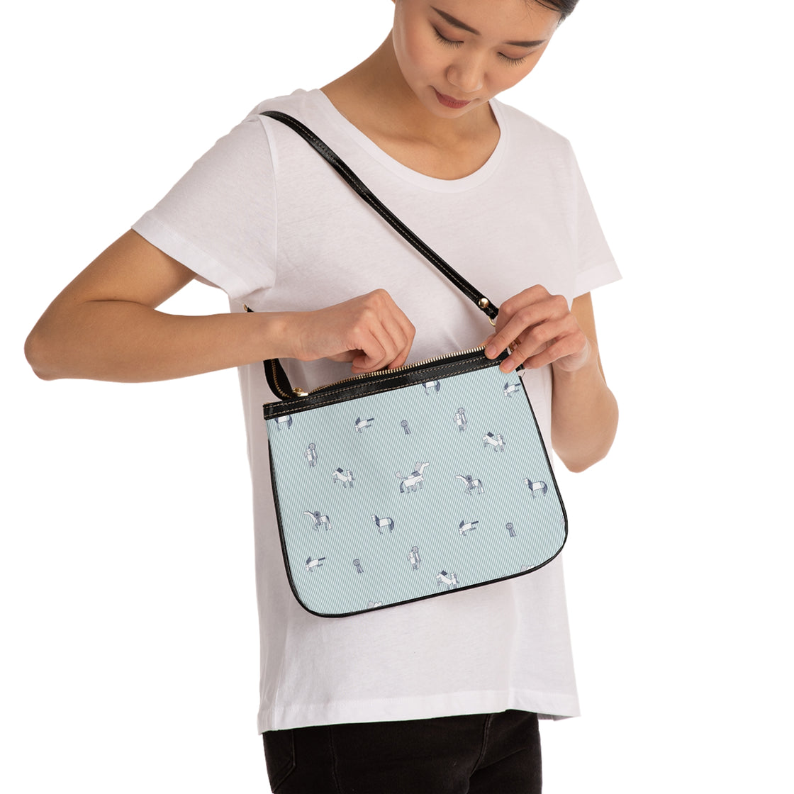 Espoir Sky Blue Magical Horse Horse Small Shoulder Bag — Elegant Equestrian Crossbody Purse