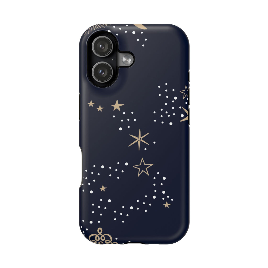 Moon and Stars by Espoir Impact-Resistant Phone Case — Navy Constellation Design