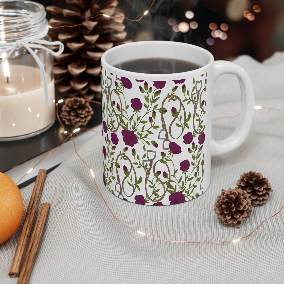 Espoir Ceramic Mug 11oz in Mulberry Stirrups