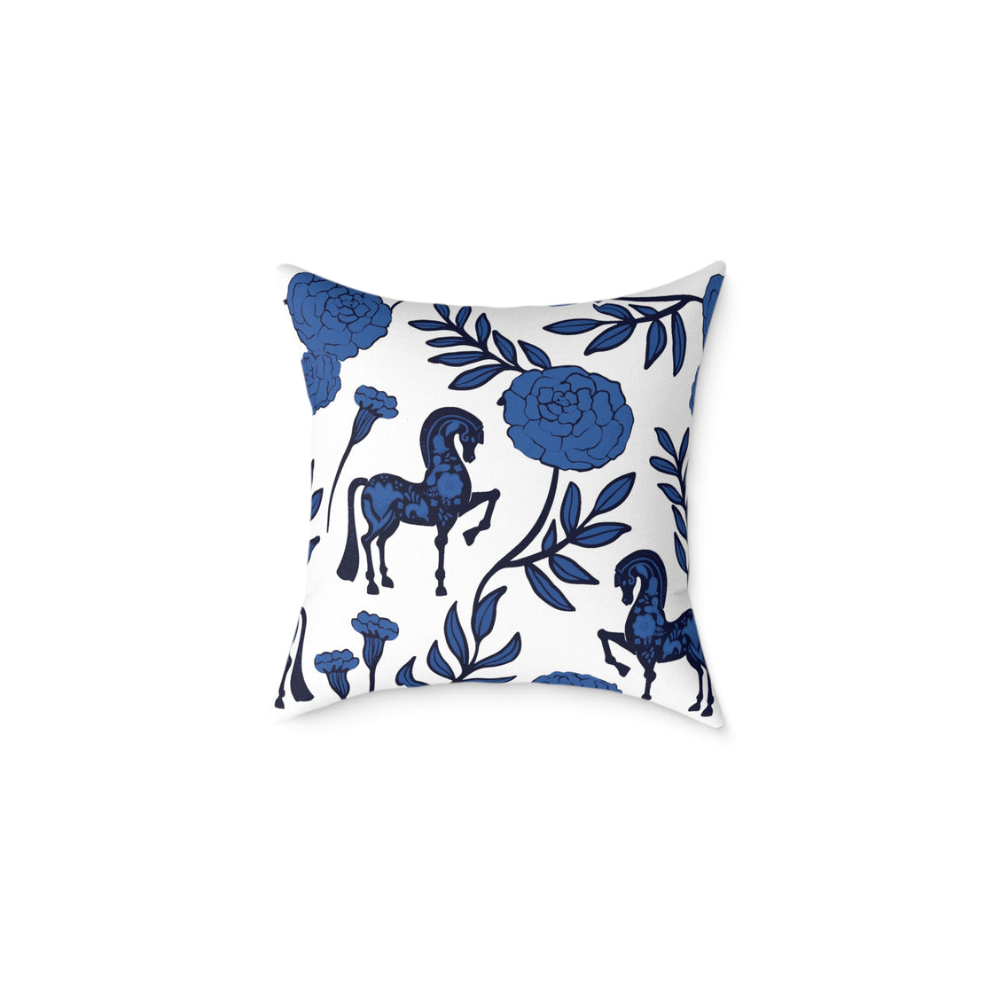 Espoir Equestrian Horse Floral Throw Pillow, Decorative Cushion, Farmhouse Decor, Horse Lover Gift, Home Accent, Rustic Style