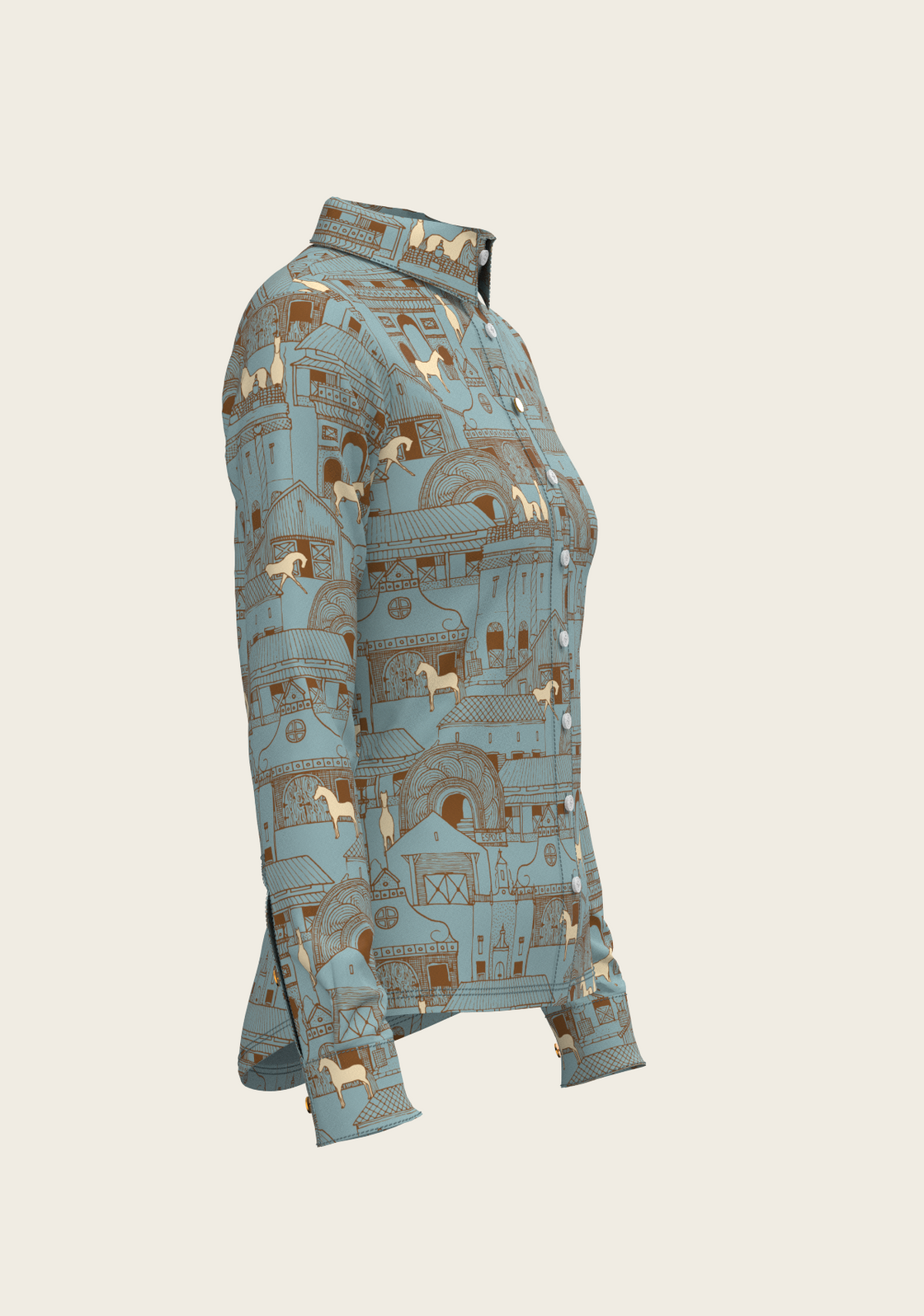 Horse Town Symphony Ladies Button Shirt