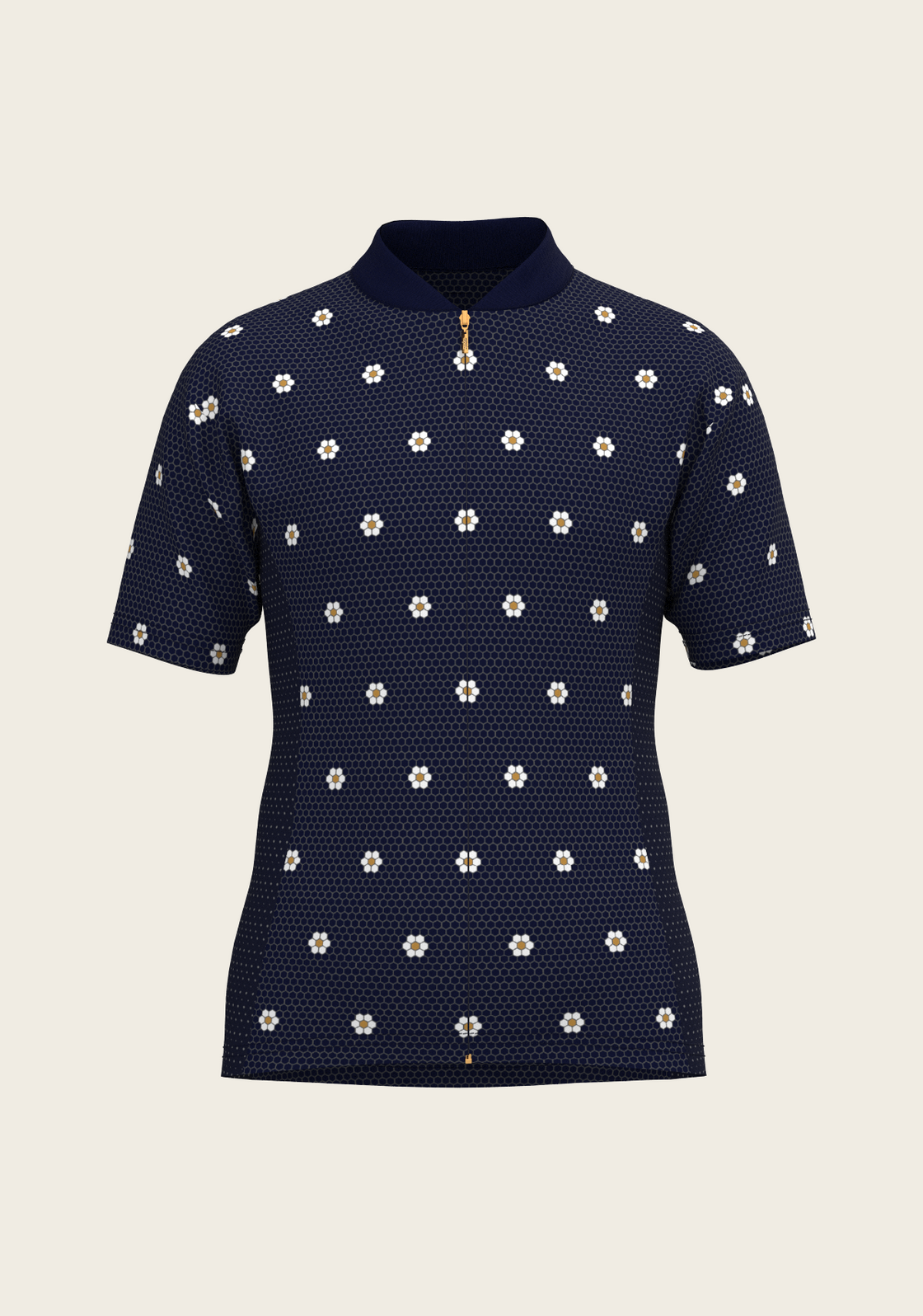 Mosaic Daisies in Navy Children's Short Sleeve Shirt