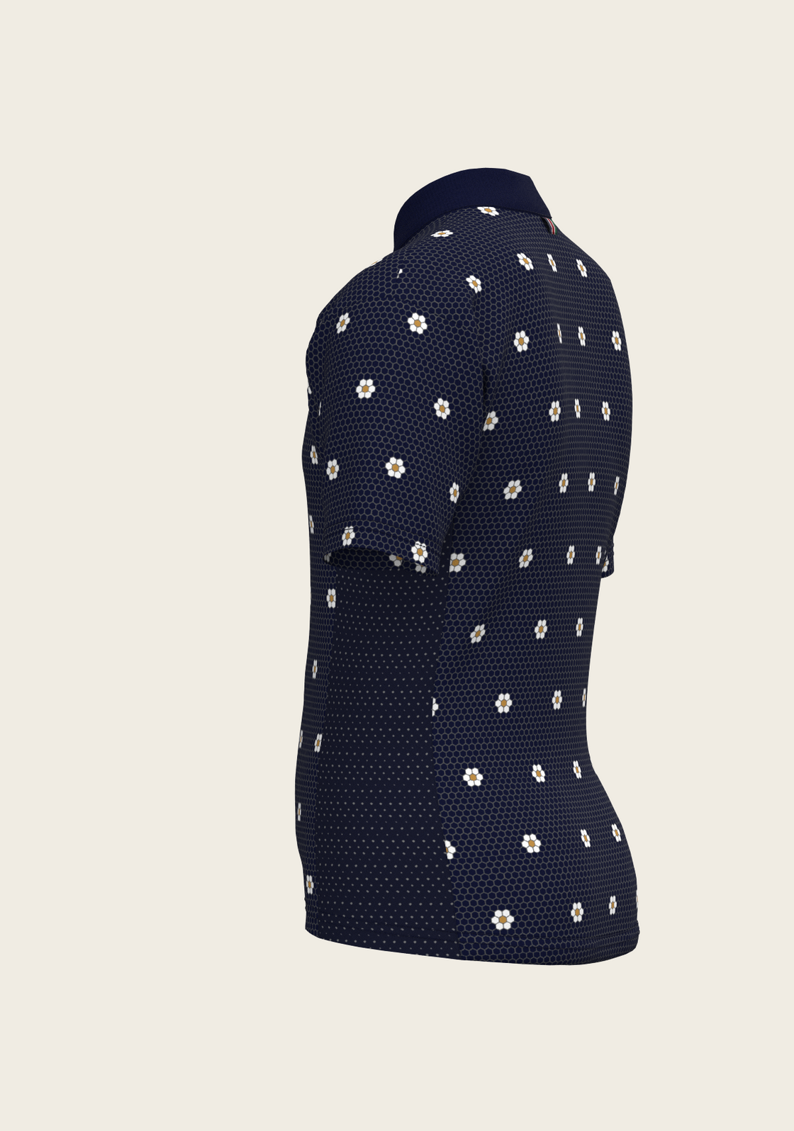 Mosaic Daisies in Navy Children's Short Sleeve Shirt