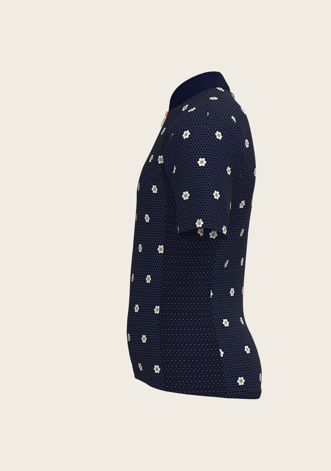 Mosaic Daisies in Navy Children's Short Sleeve Shirt