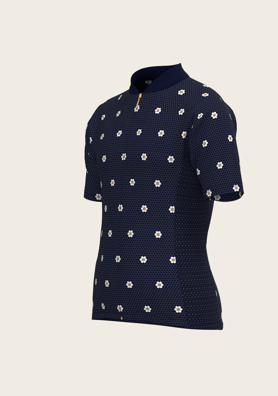 Mosaic Daisies in Navy Children's Short Sleeve Shirt