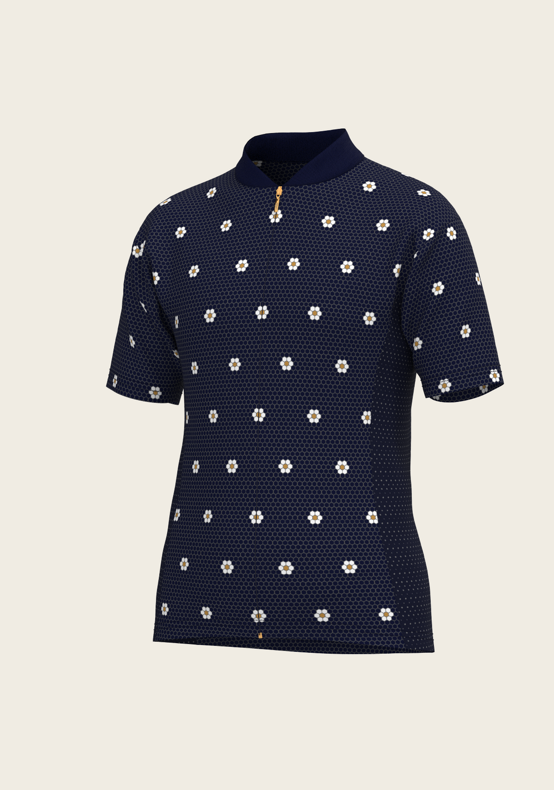 Mosaic Daisies in Navy Children's Short Sleeve Shirt