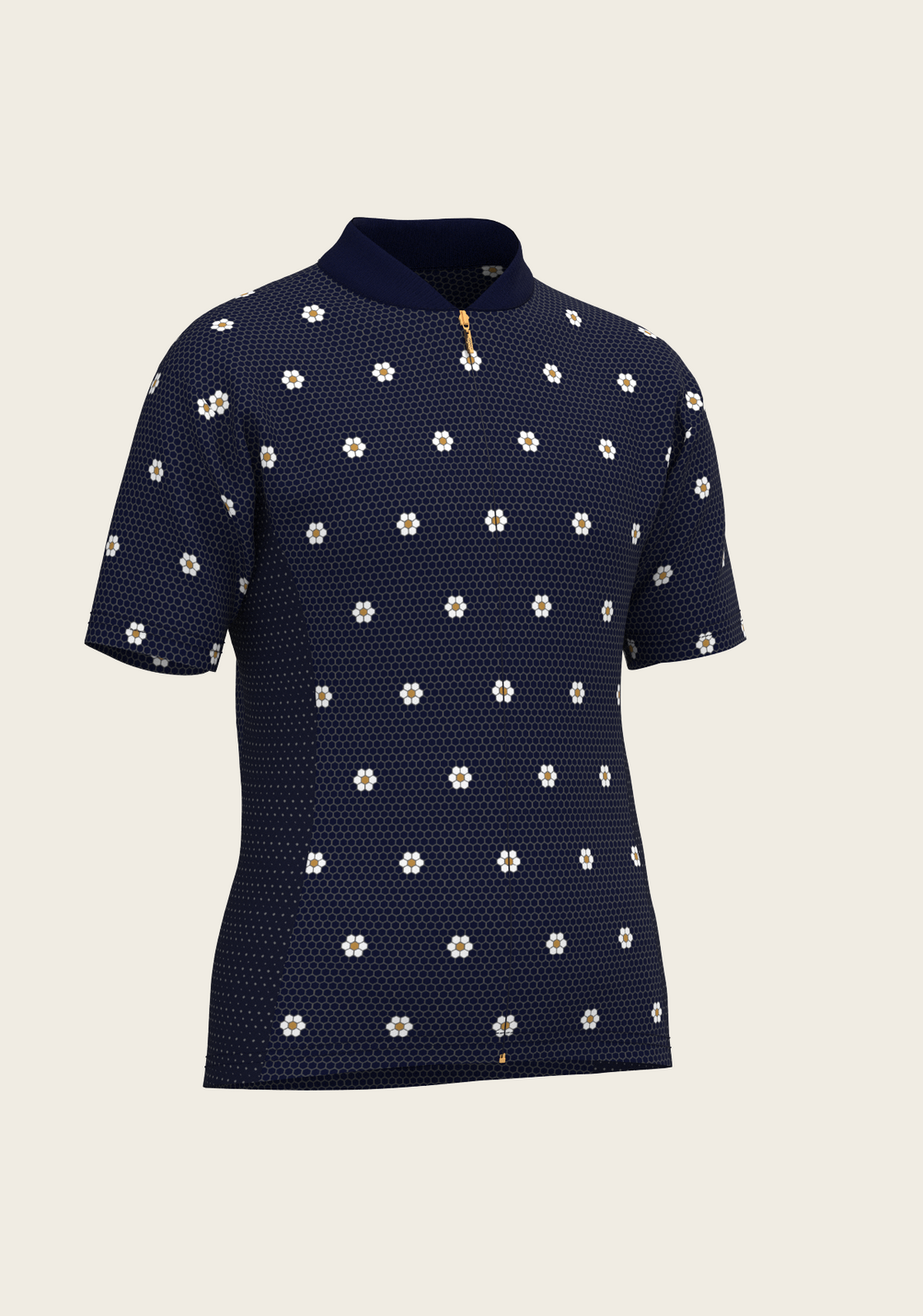 Mosaic Daisies in Navy Children's Short Sleeve Shirt