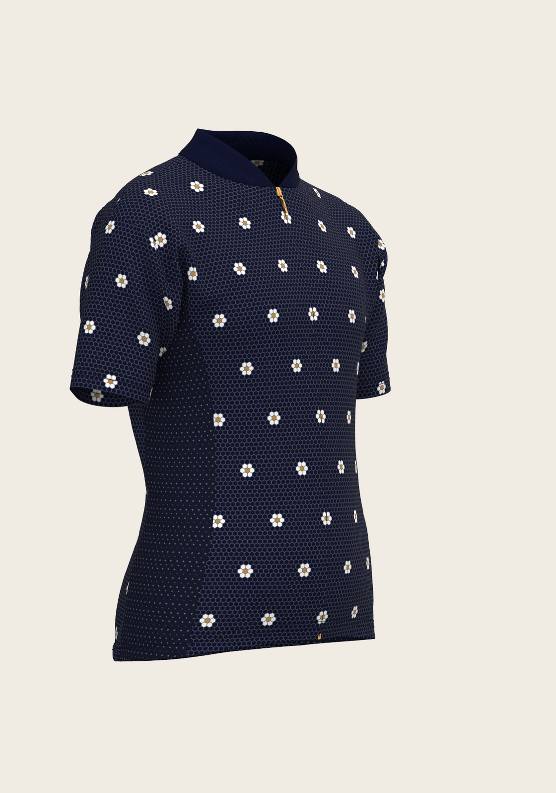 Mosaic Daisies in Navy Children's Short Sleeve Shirt