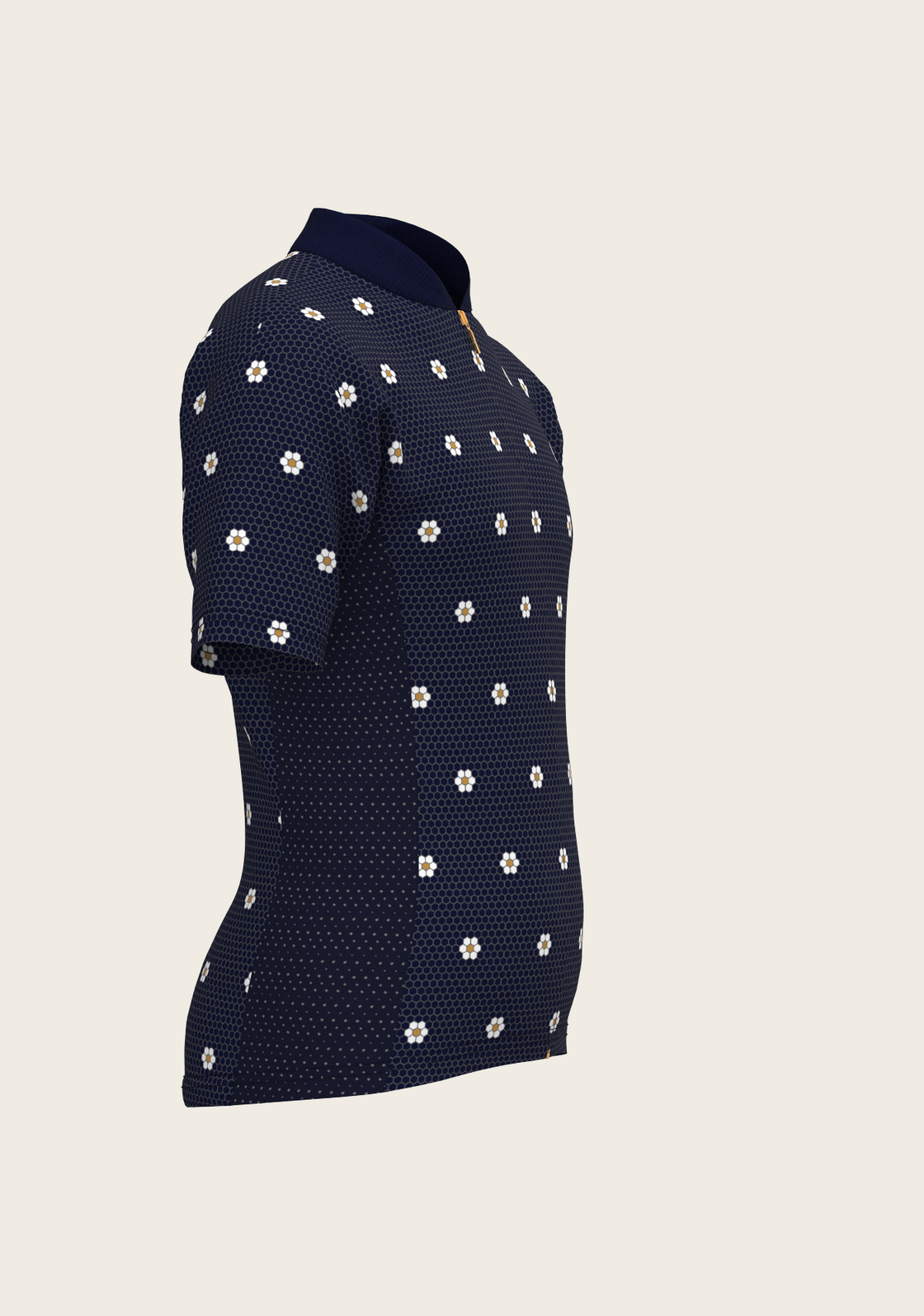 Mosaic Daisies in Navy Children's Short Sleeve Shirt