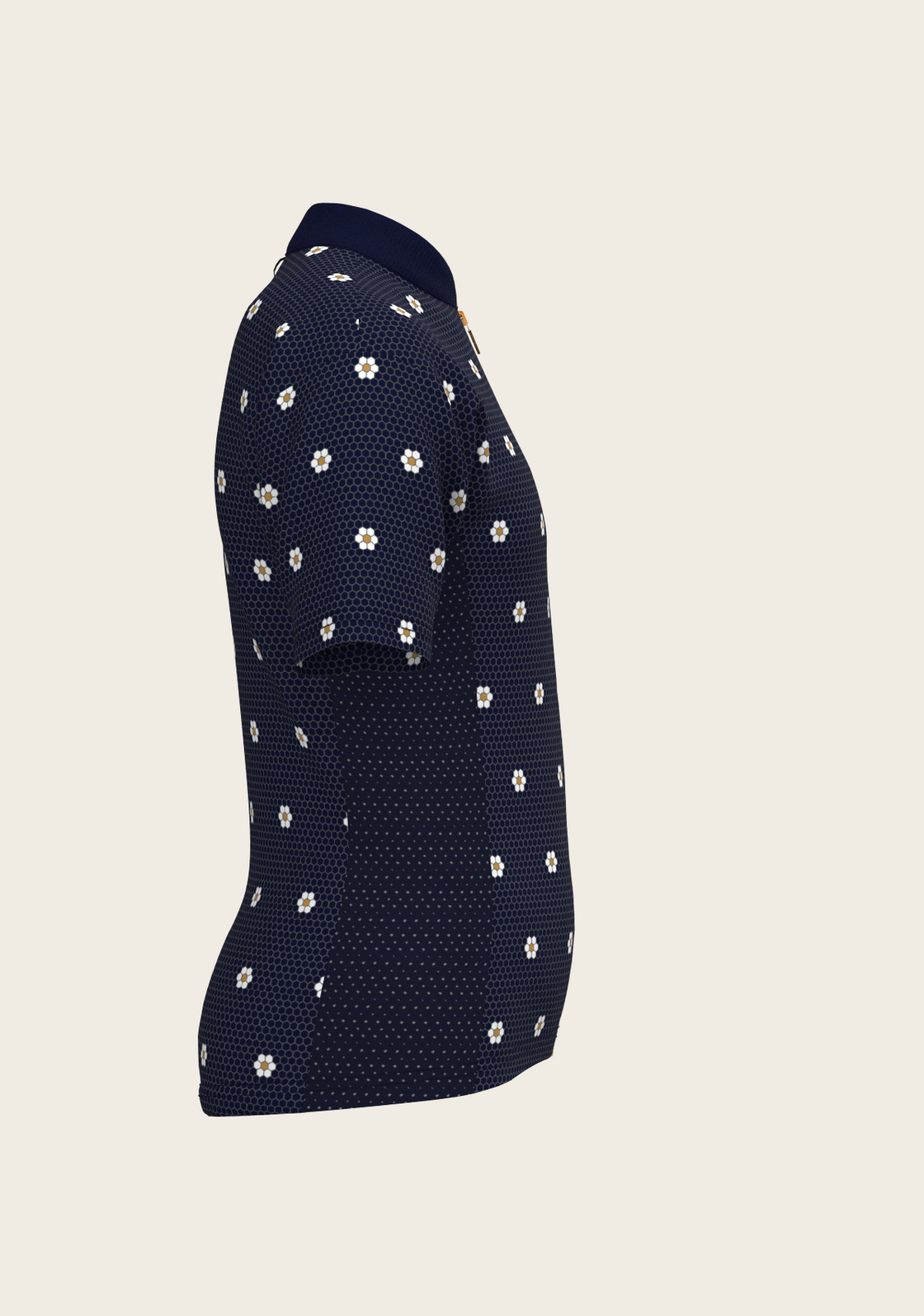 Mosaic Daisies in Navy Children's Short Sleeve Shirt