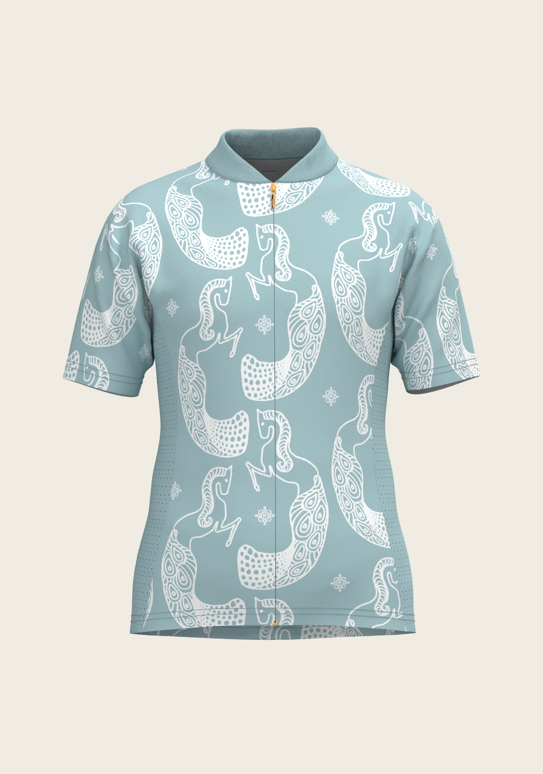 Mermaid Horses in Skye Blue Children's Short Sleeve Shirt