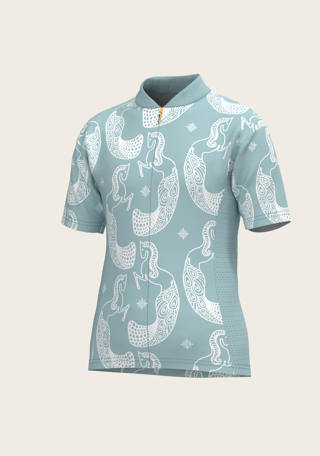 Mermaid Horses in Skye Blue Children's Short Sleeve Shirt