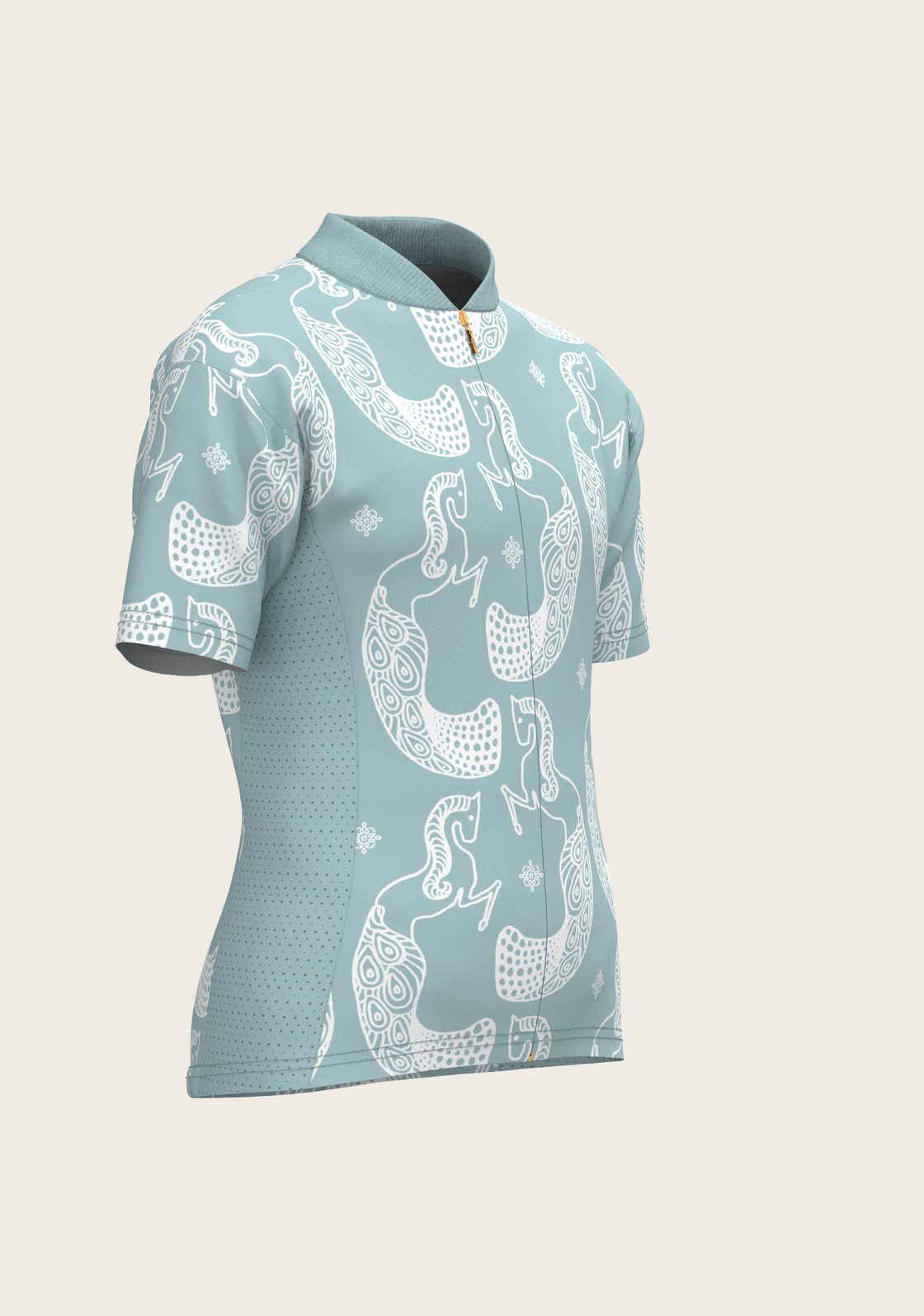 Mermaid Horses in Skye Blue Children's Short Sleeve Shirt