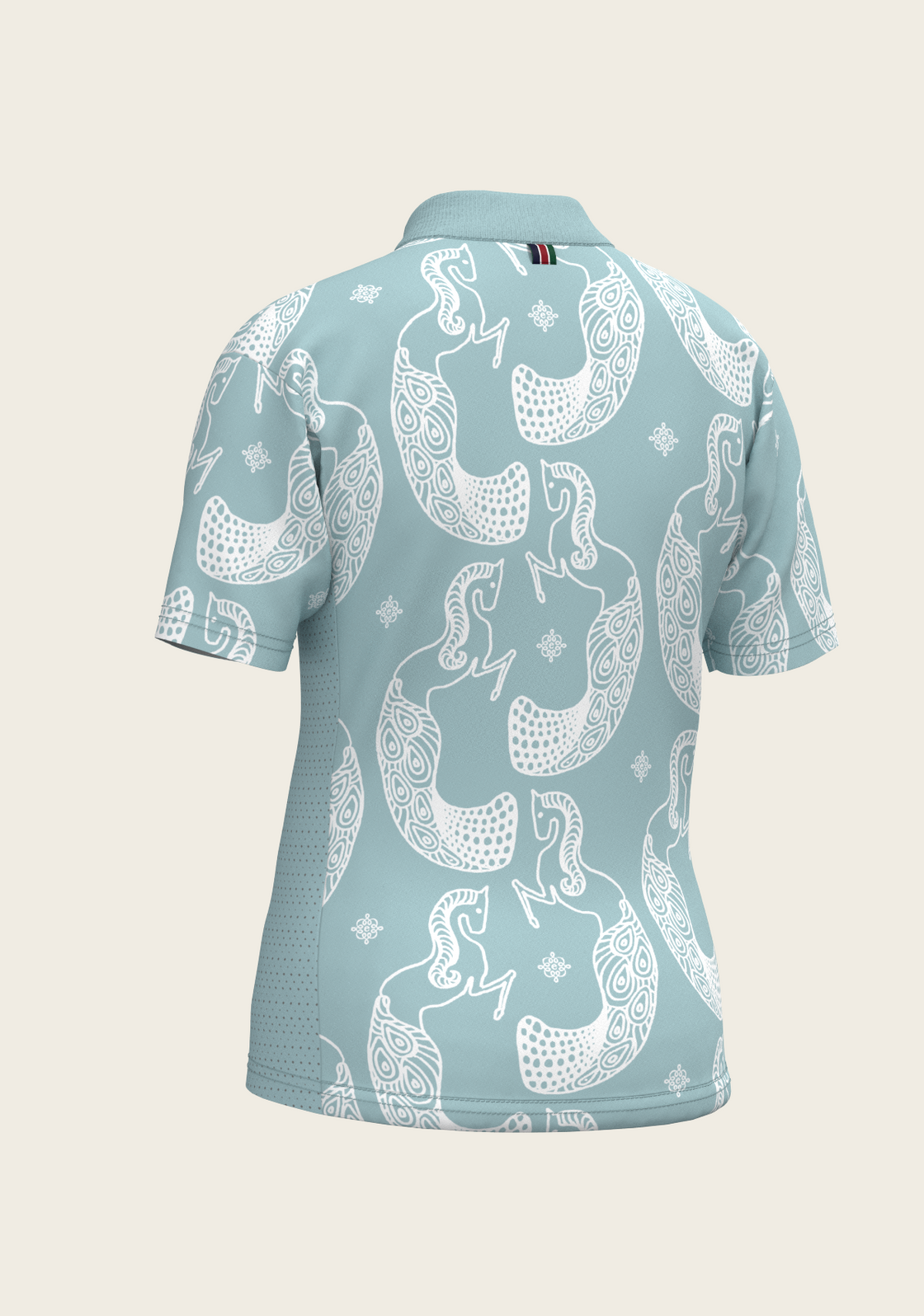 Mermaid Horses in Skye Blue Children's Short Sleeve Shirt