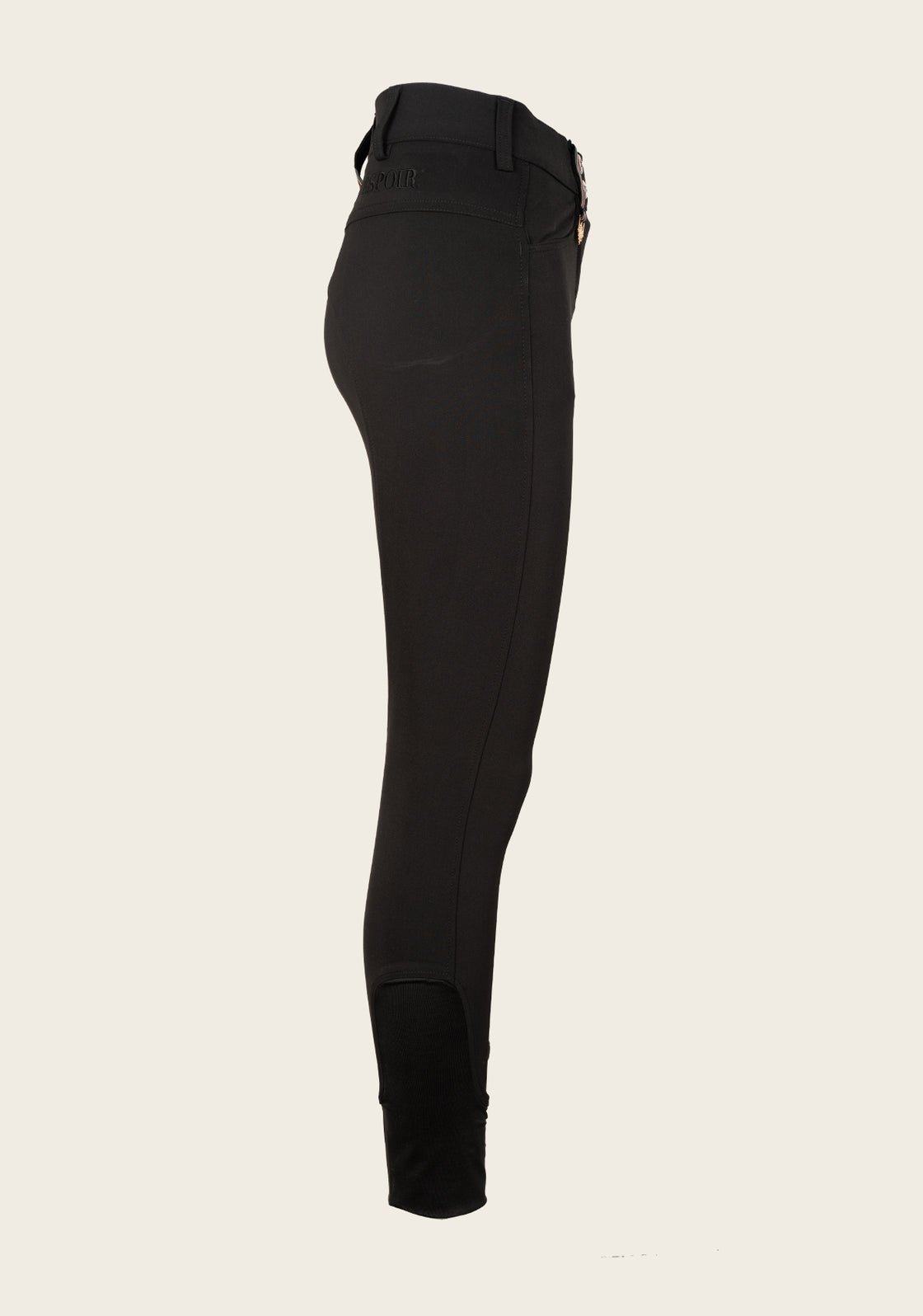 Coquet High Waist Coolmax Black Knee Patch Breeches