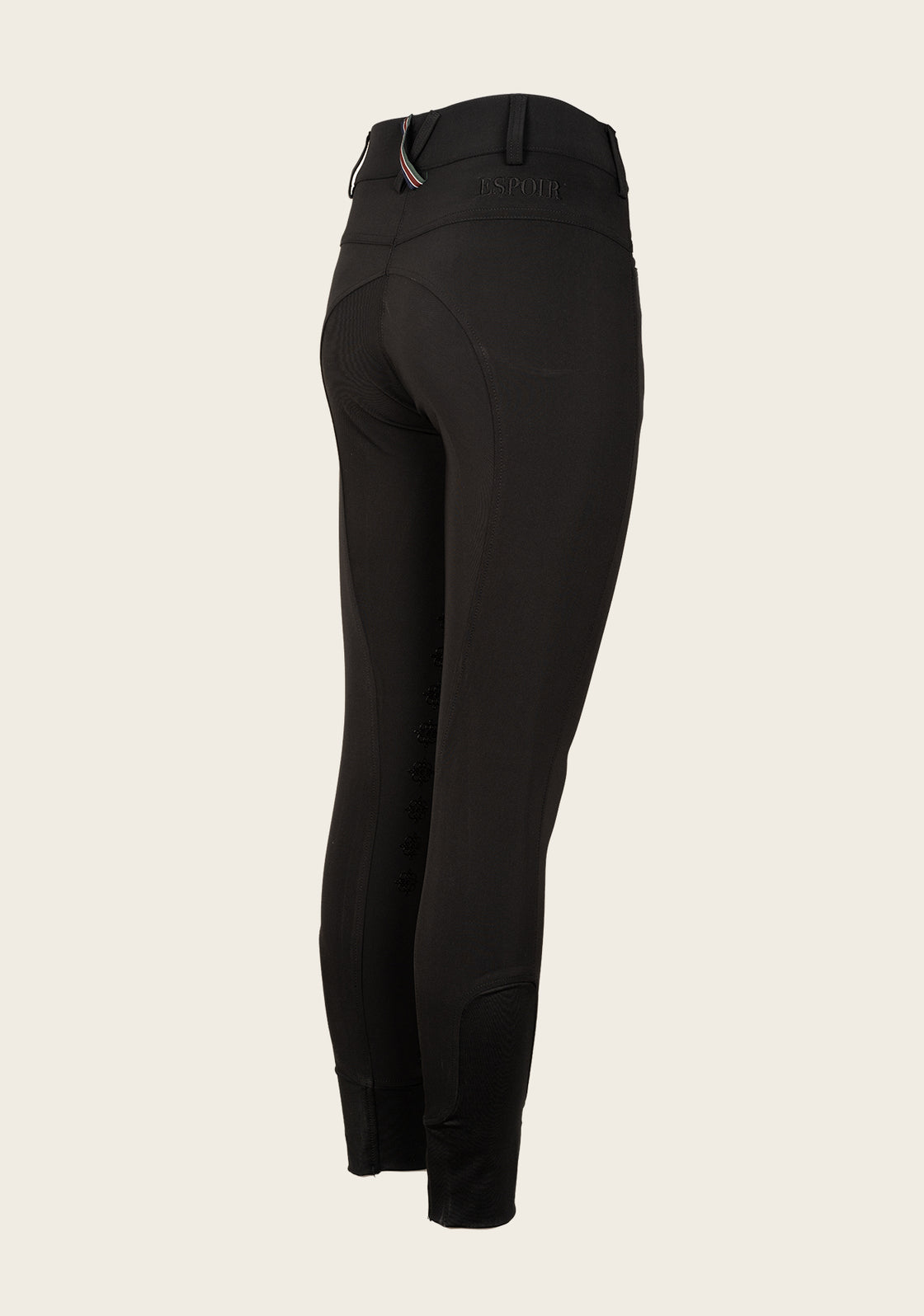 Coquet High Waist Coolmax Black Knee Patch Breeches