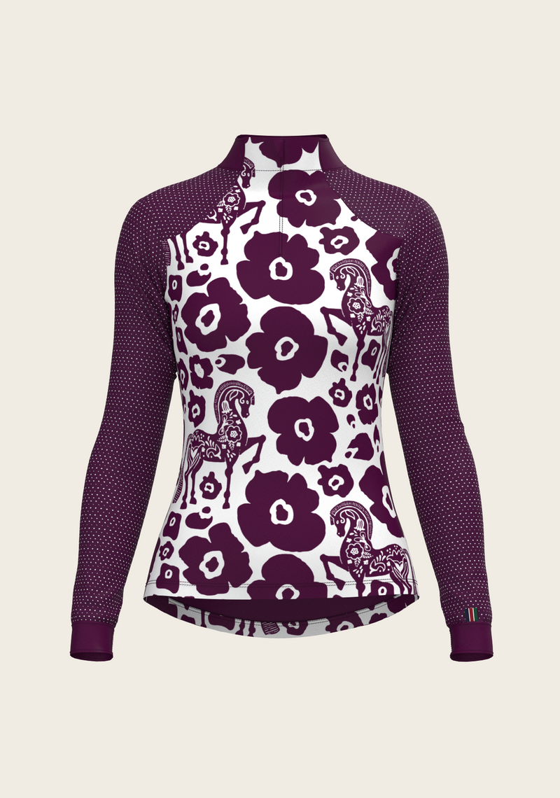 Mulberry Splash Sport Mesh Quarter Zip Sun Shirt – Espoir Equestrian