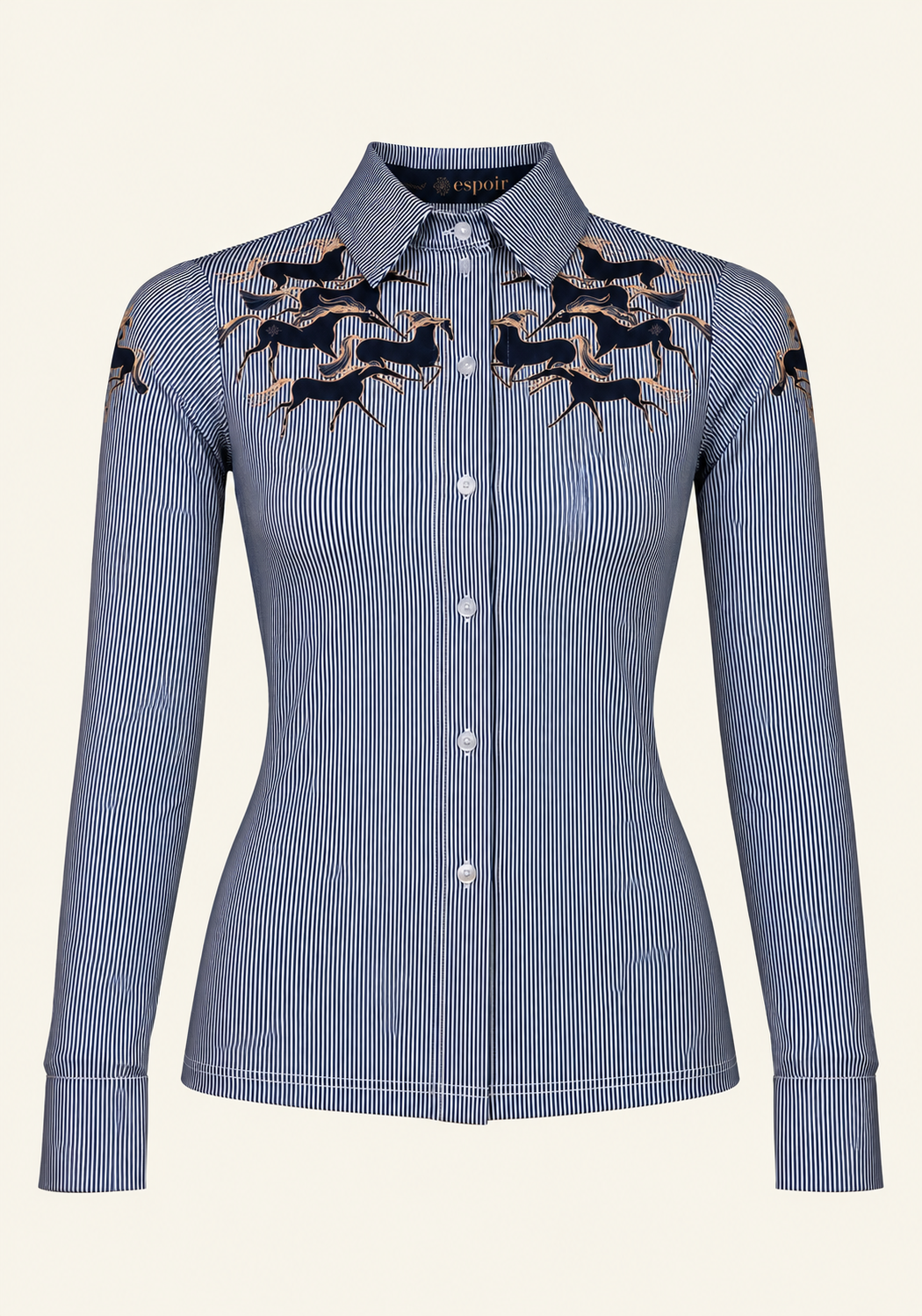 Running Horses Navy Ladies’   Sun Shirt