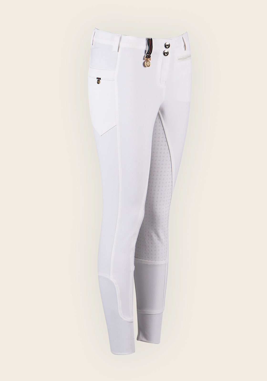 Inspire Full Seat High Waist White Bamboo Breeches
