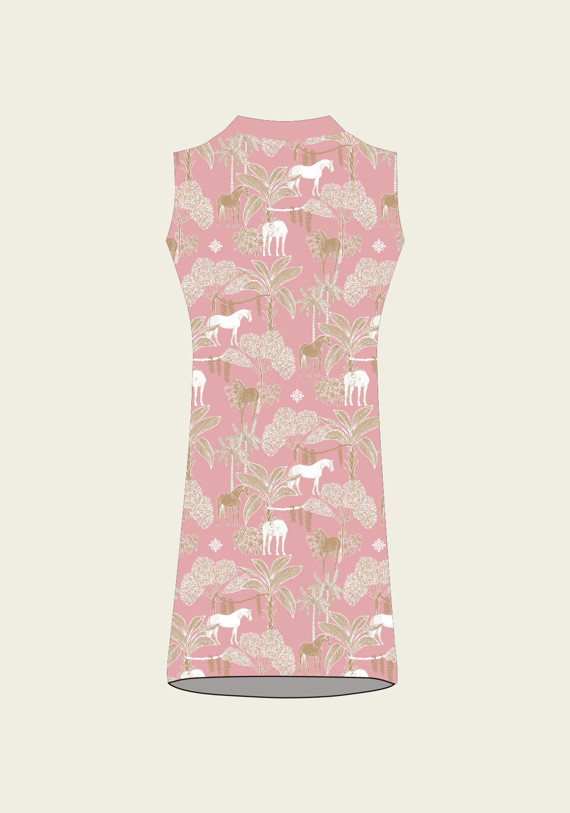 Island Horses on Rose Golf Dress