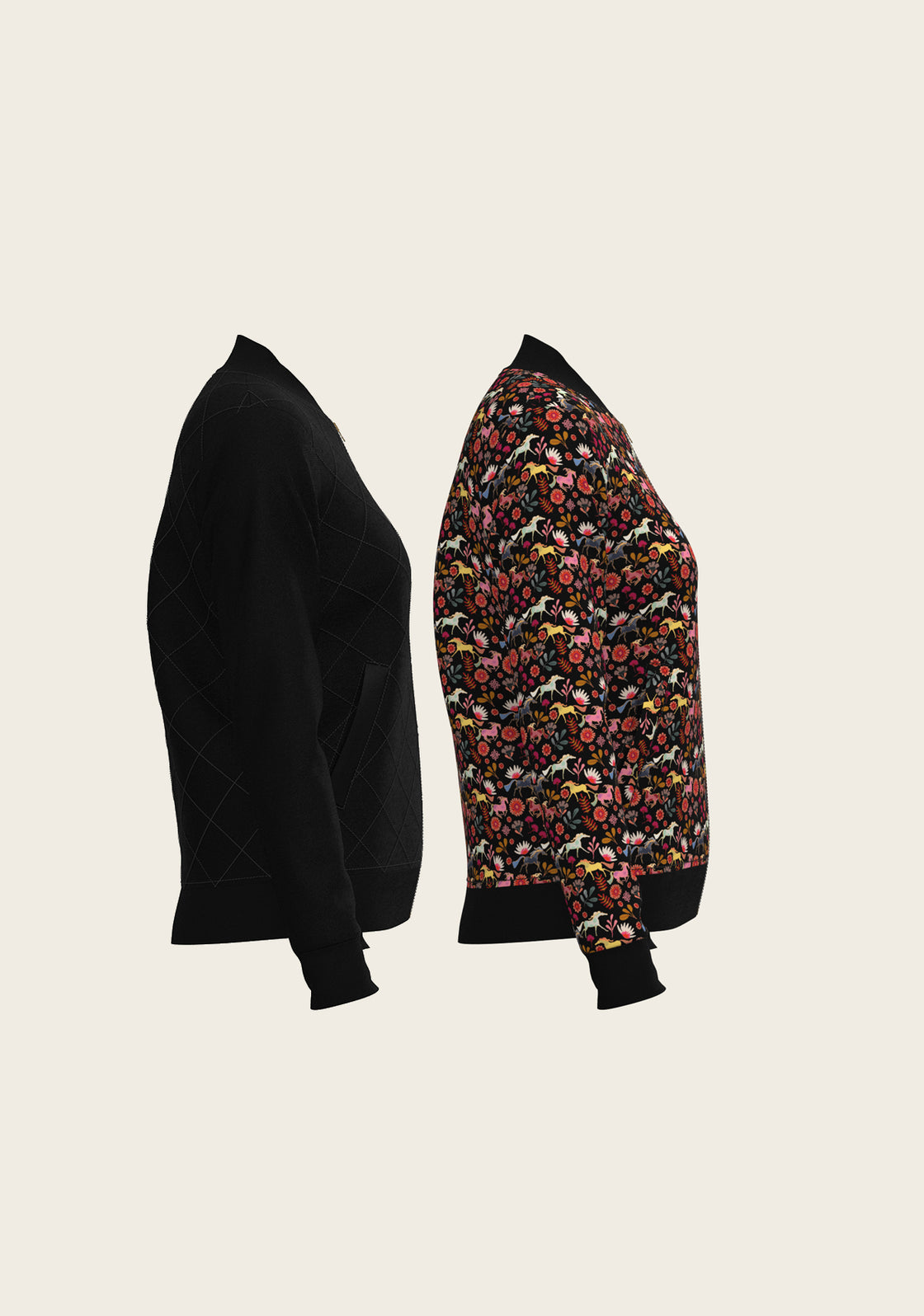  Bouquet on Black Reversible Jacket