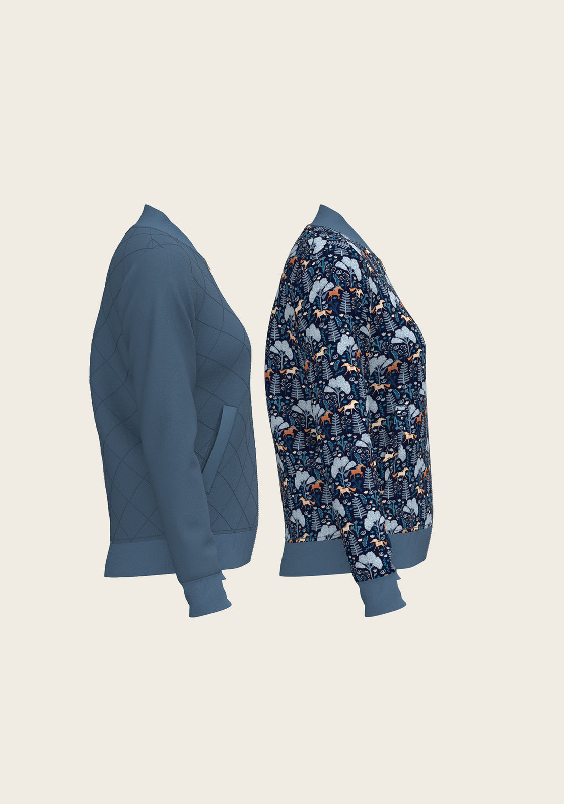 Mid Blue Forest Reversible Jacket