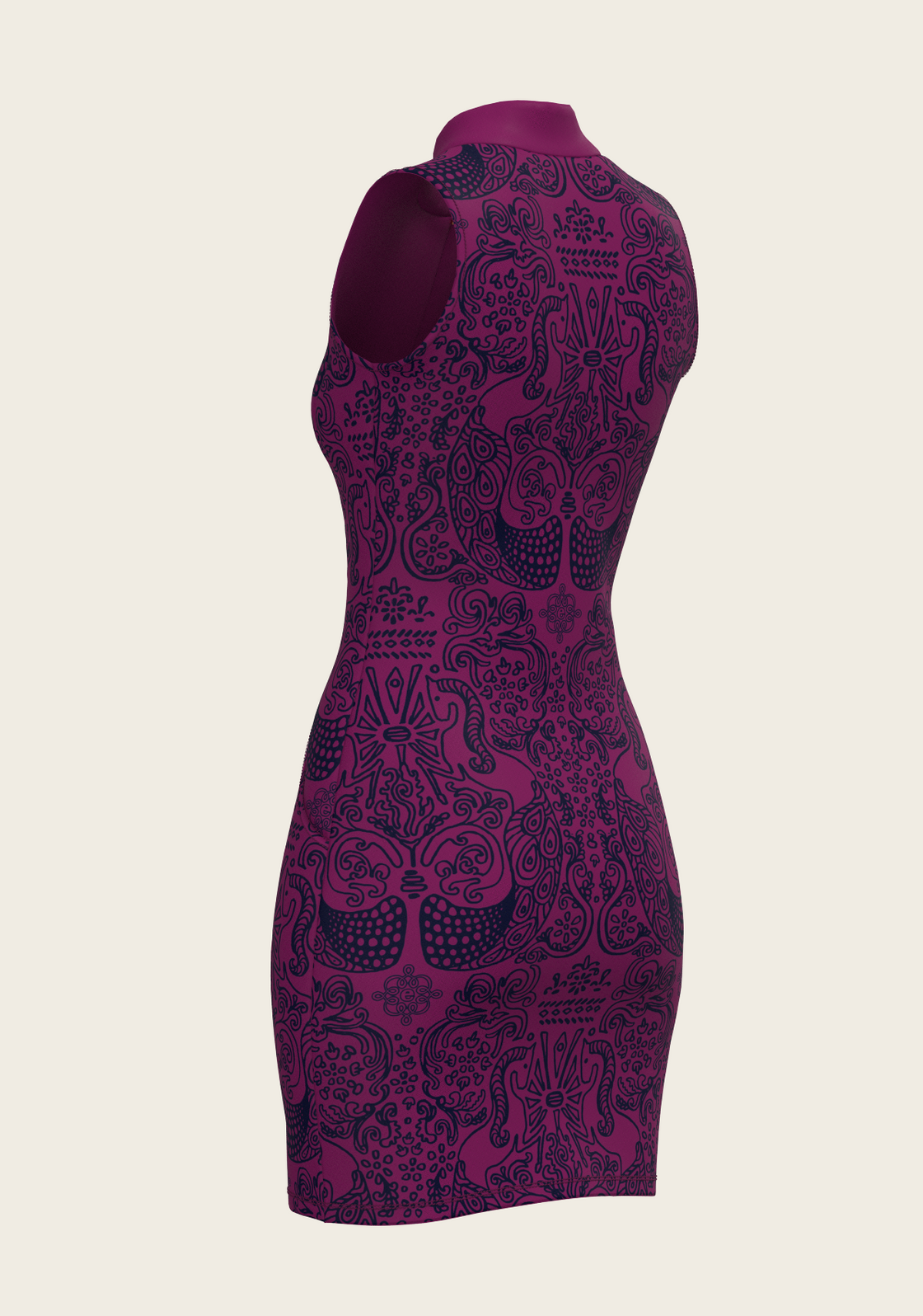 Mermaid Horses on Berry Golf Dress