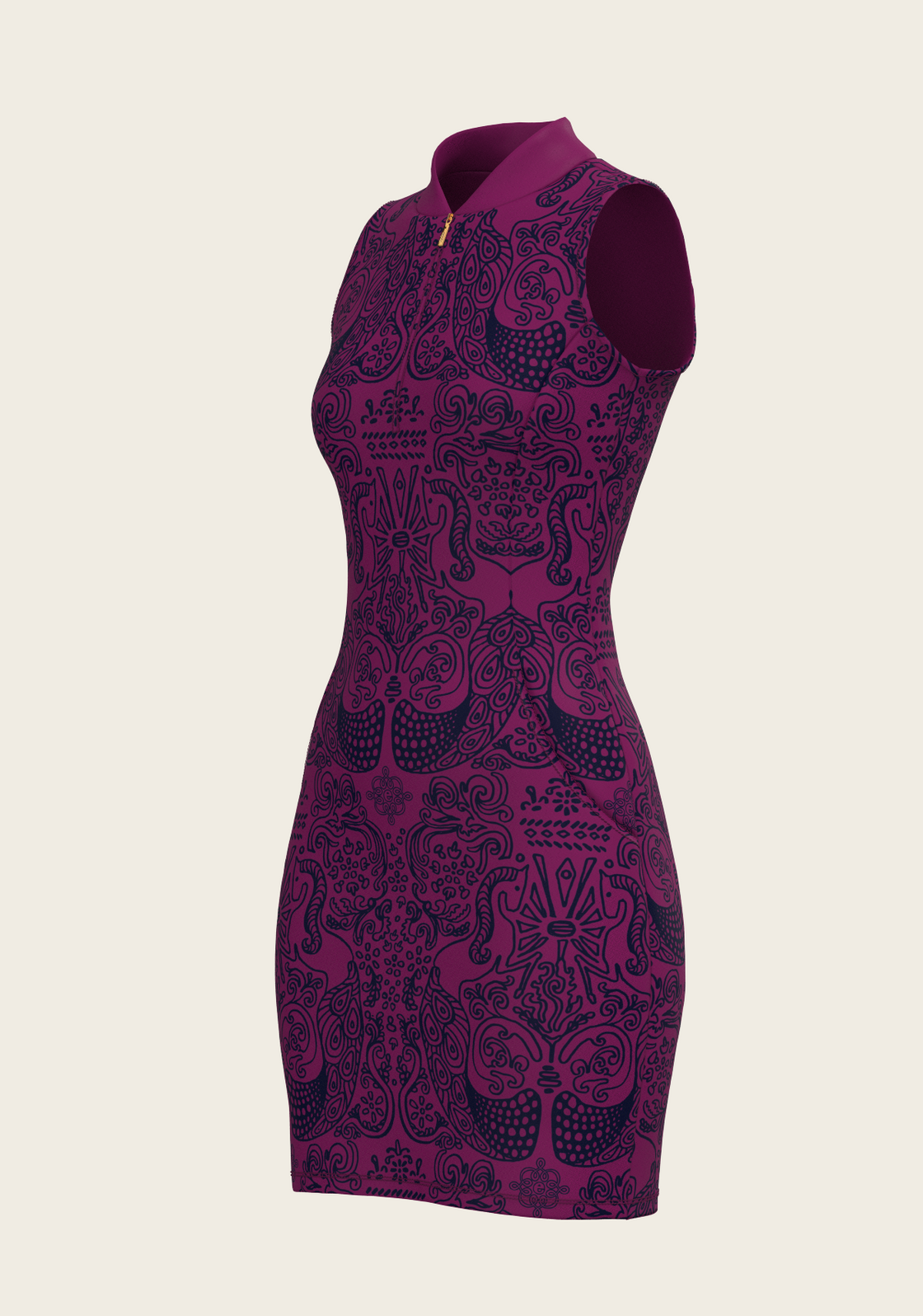 Mermaid Horses on Berry Golf Dress