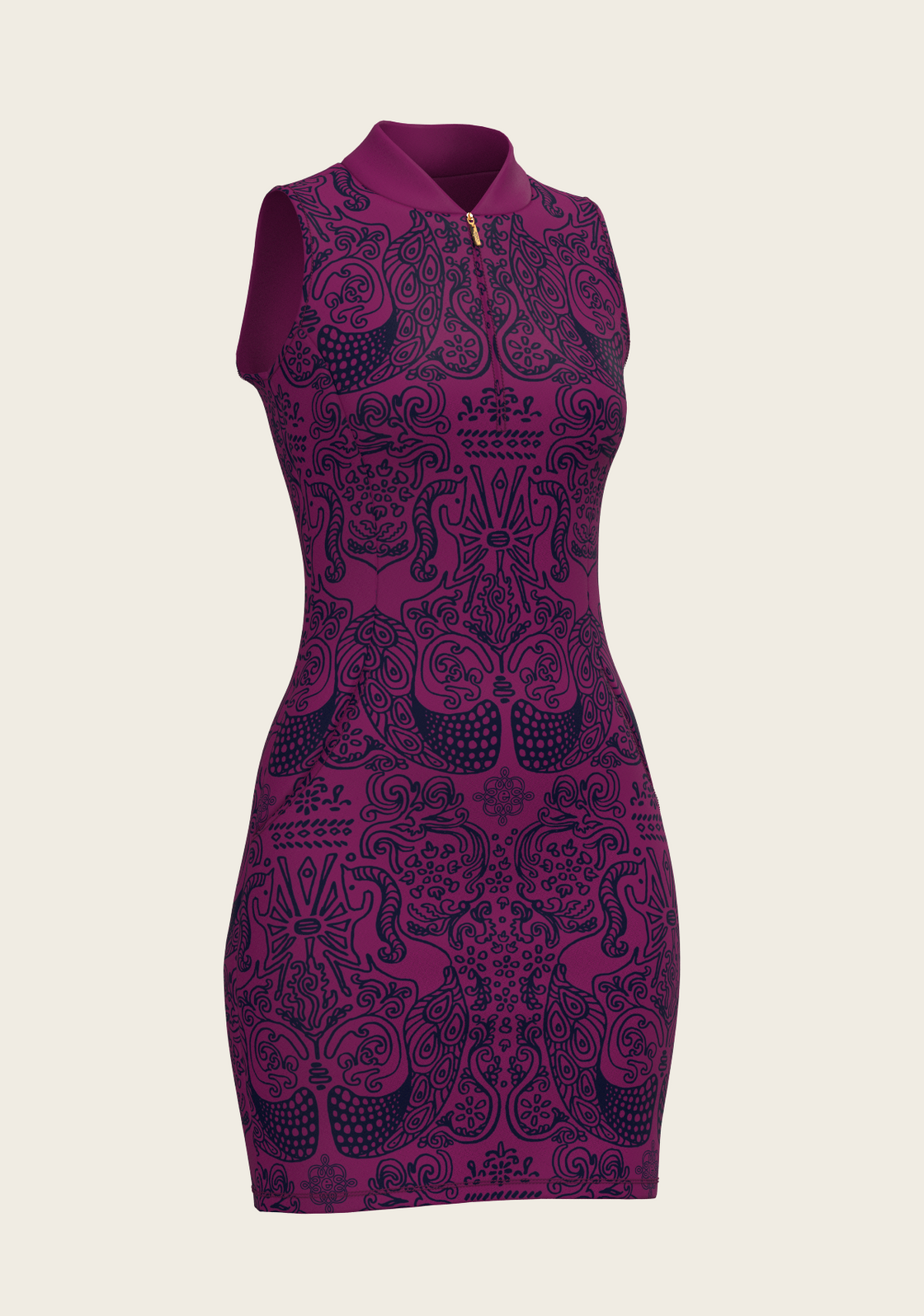 Mermaid Horses on Berry Golf Dress