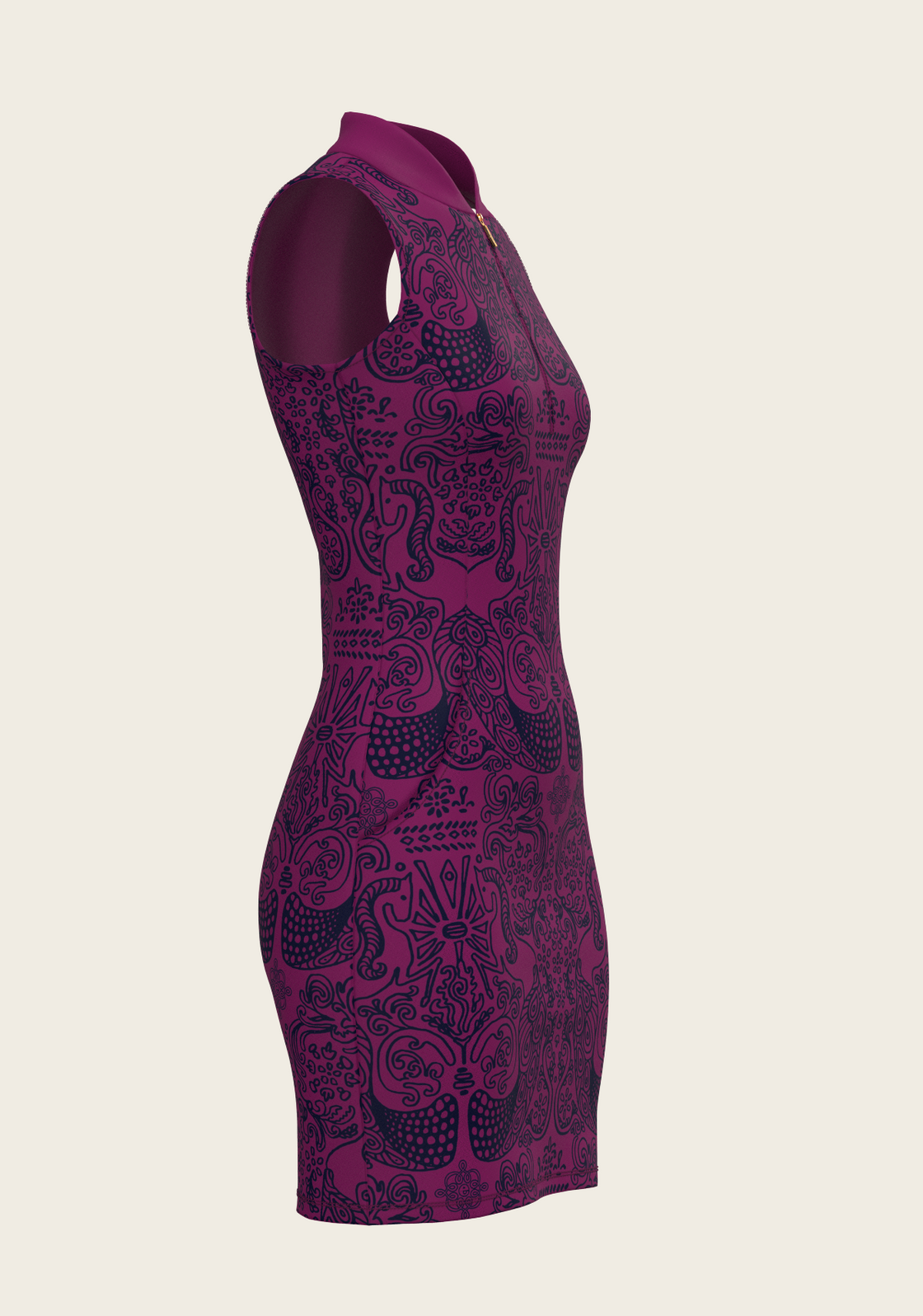 Mermaid Horses on Berry Golf Dress