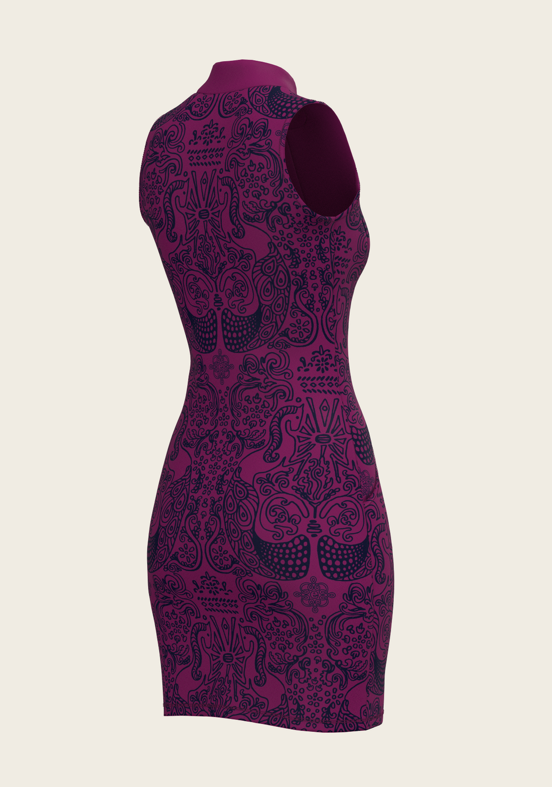 Mermaid Horses on Berry Golf Dress