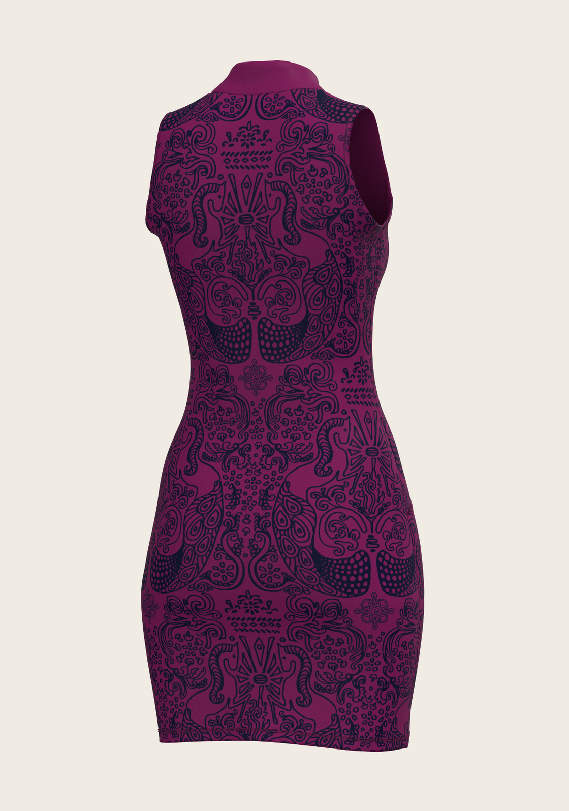 Mermaid Horses on Berry Golf Dress