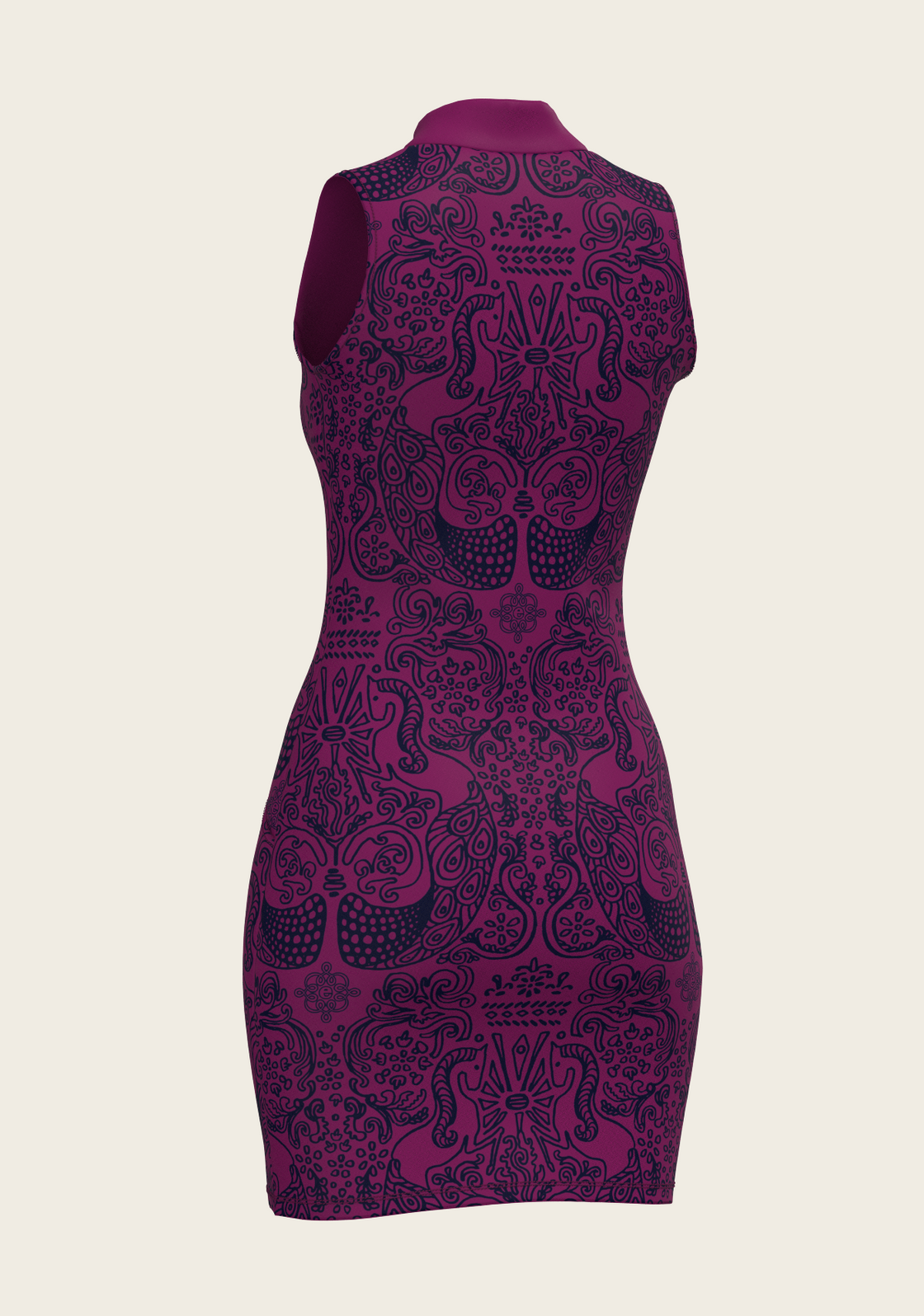 Mermaid Horses on Berry Golf Dress