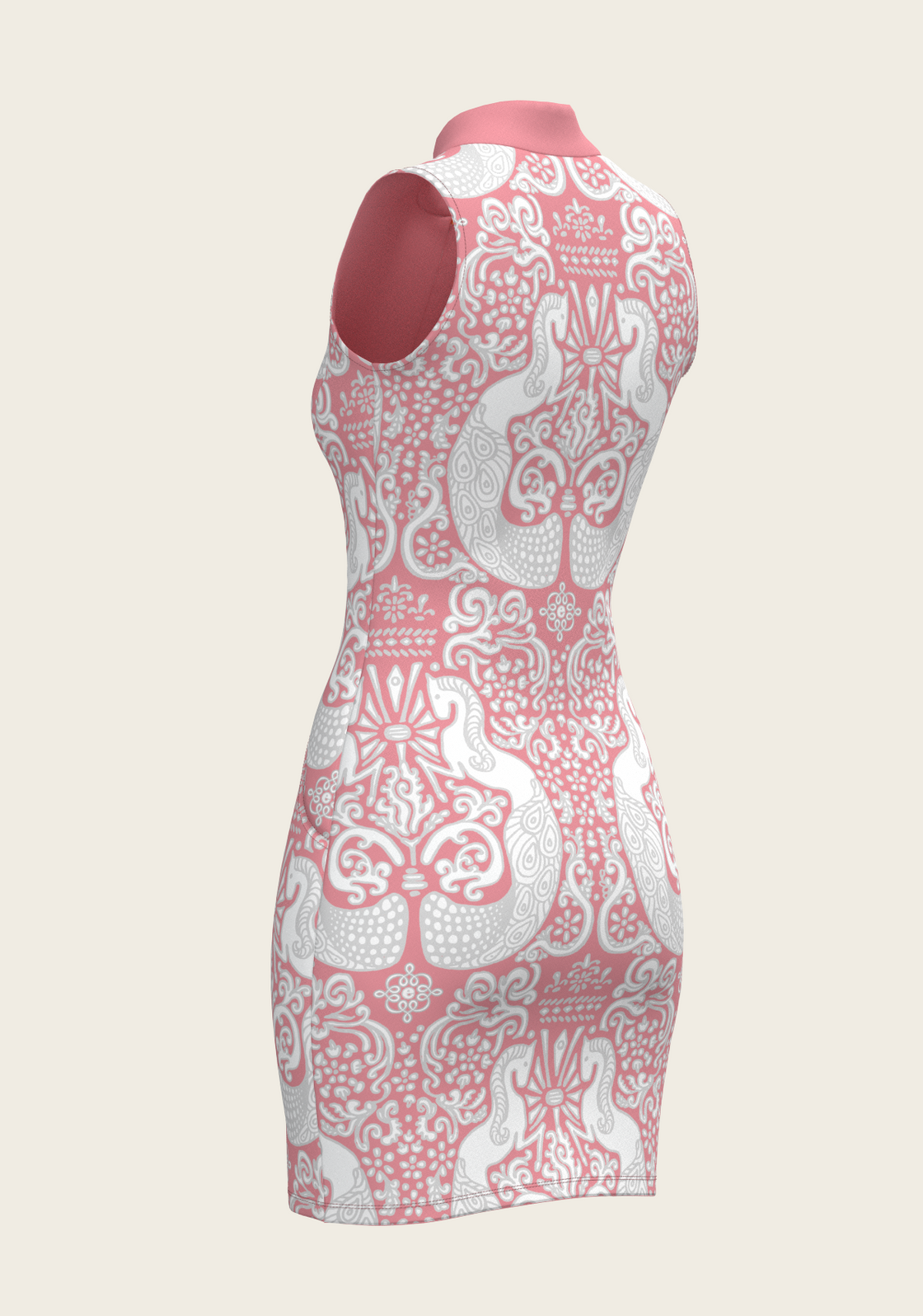 Mermaid Horses on Rose Golf Dress